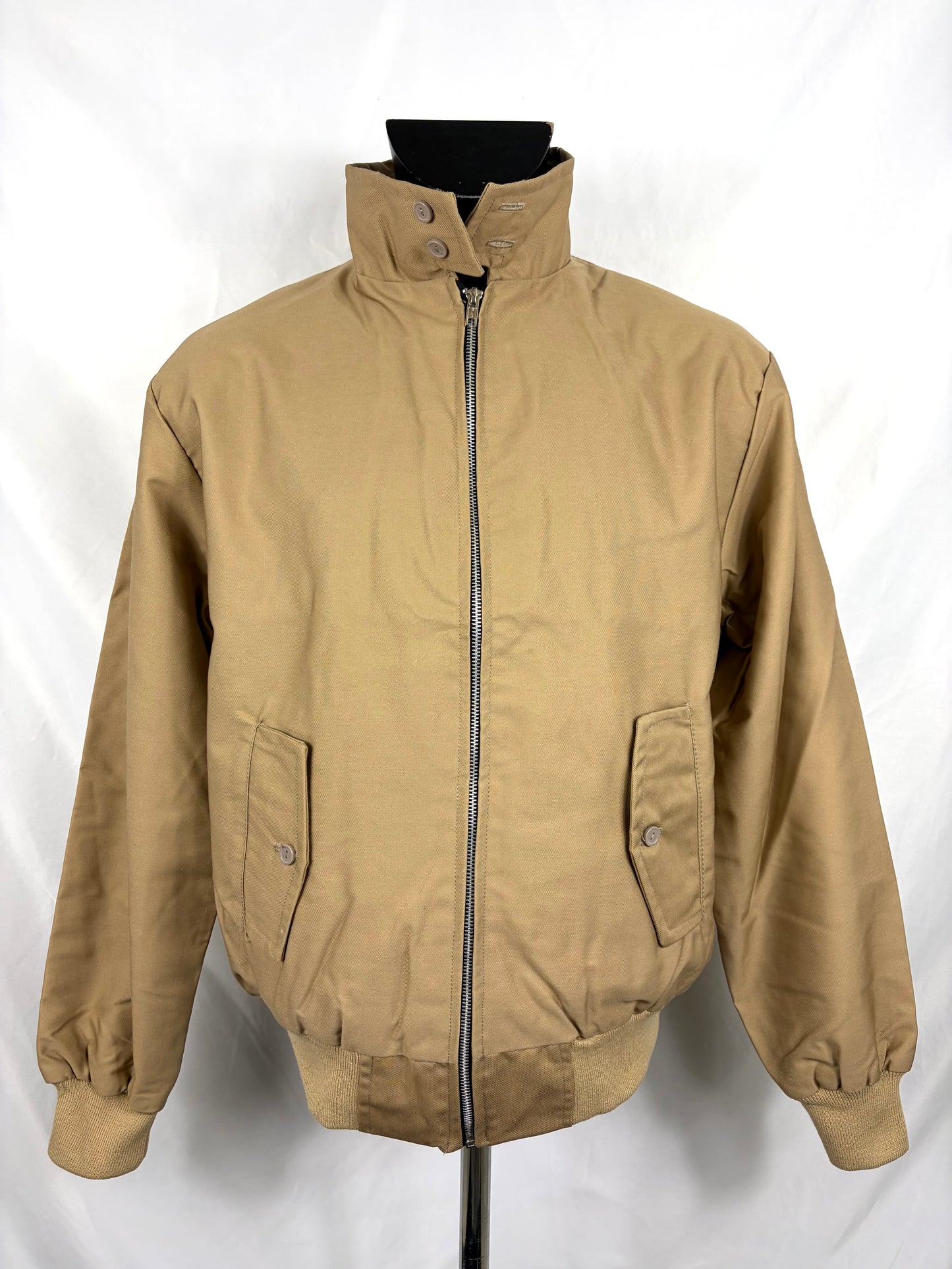 Giacca Harrington beige da uomo in cotone Made in England - Man Beige Harrington Jacket - Shop In London