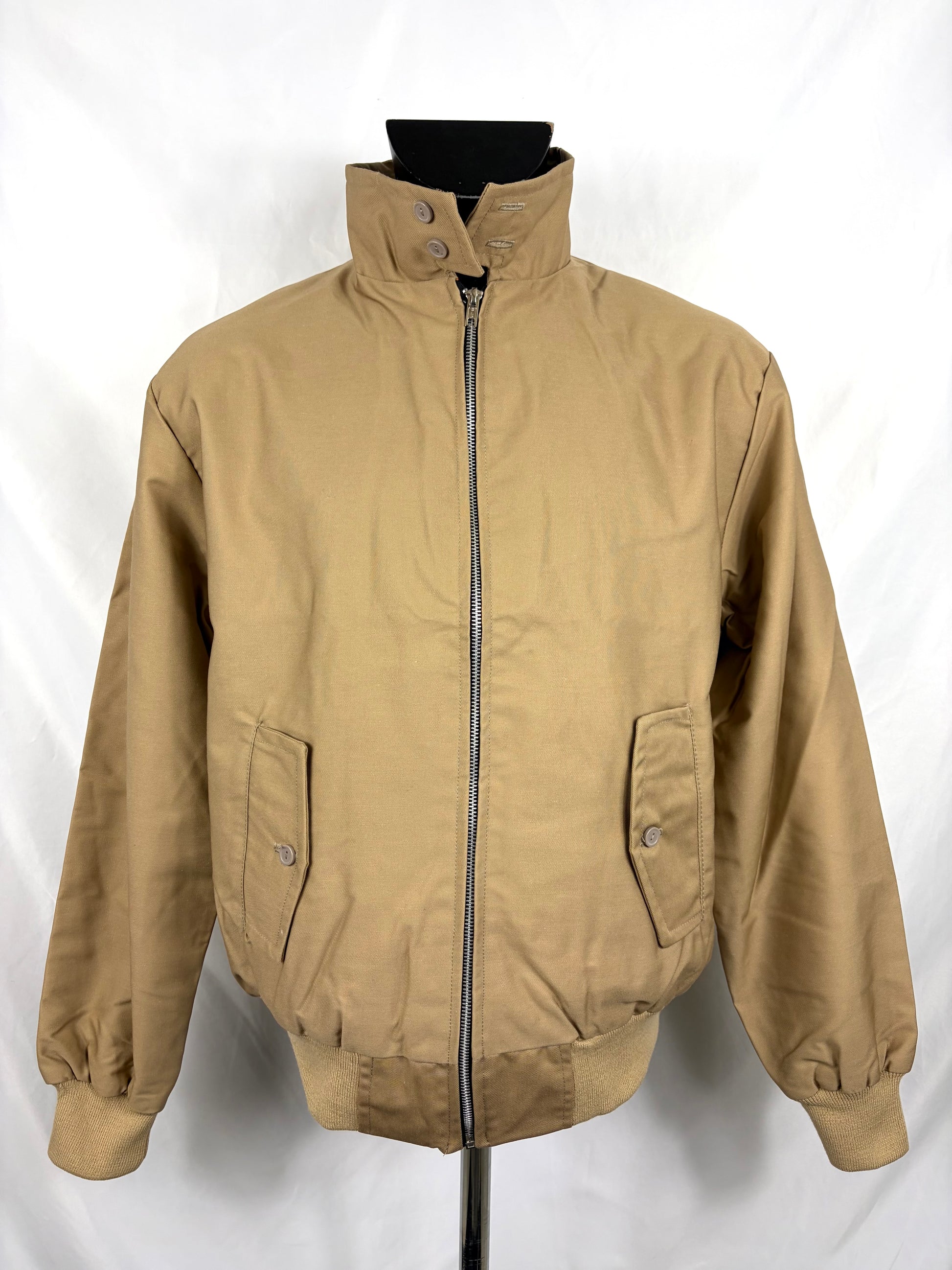 Giacca Harrington beige da uomo in cotone Made in England - Man Beige Harrington Jacket - Shop In London