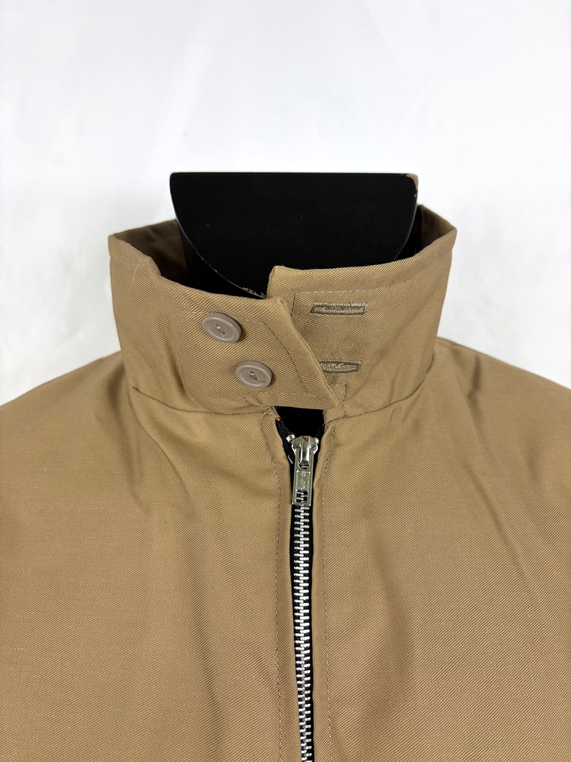 Giacca Harrington beige da uomo in cotone Made in England - Man Beige Harrington Jacket - Shop In London
