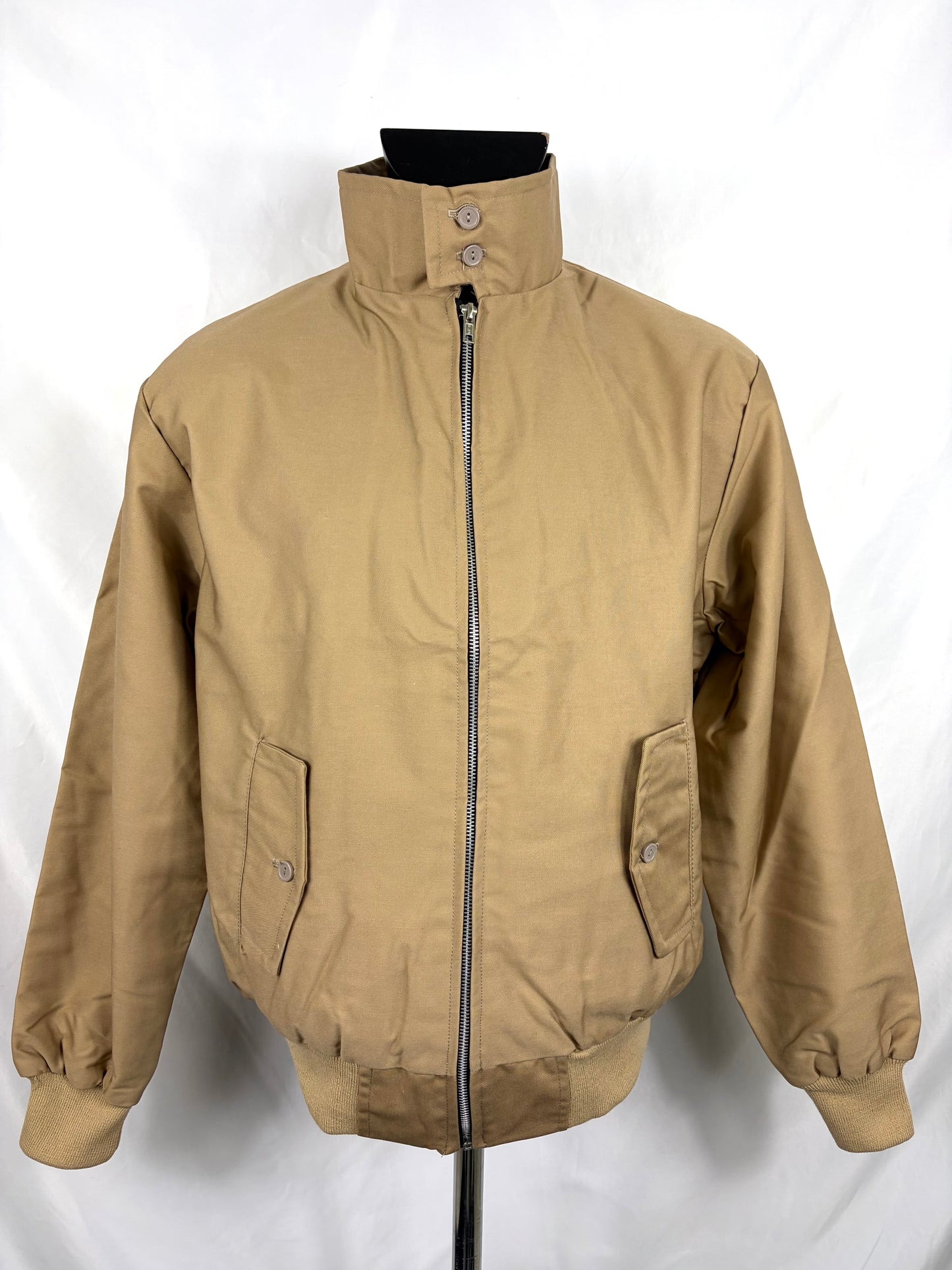 Giacca Harrington beige da uomo in cotone Made in England - Man Beige Harrington Jacket - Shop In London