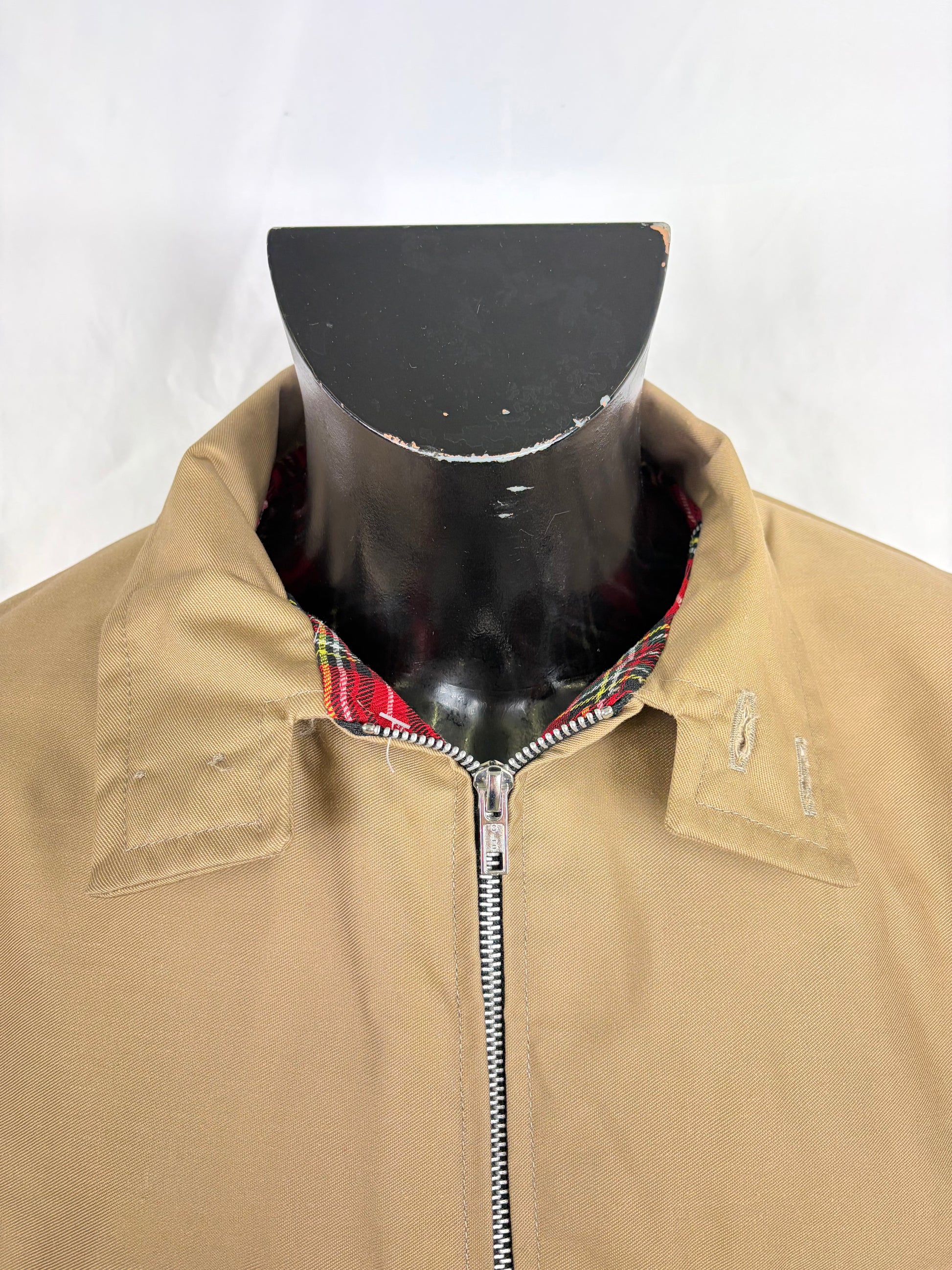Giacca Harrington beige da uomo in cotone Made in England - Man Beige Harrington Jacket - Shop In London