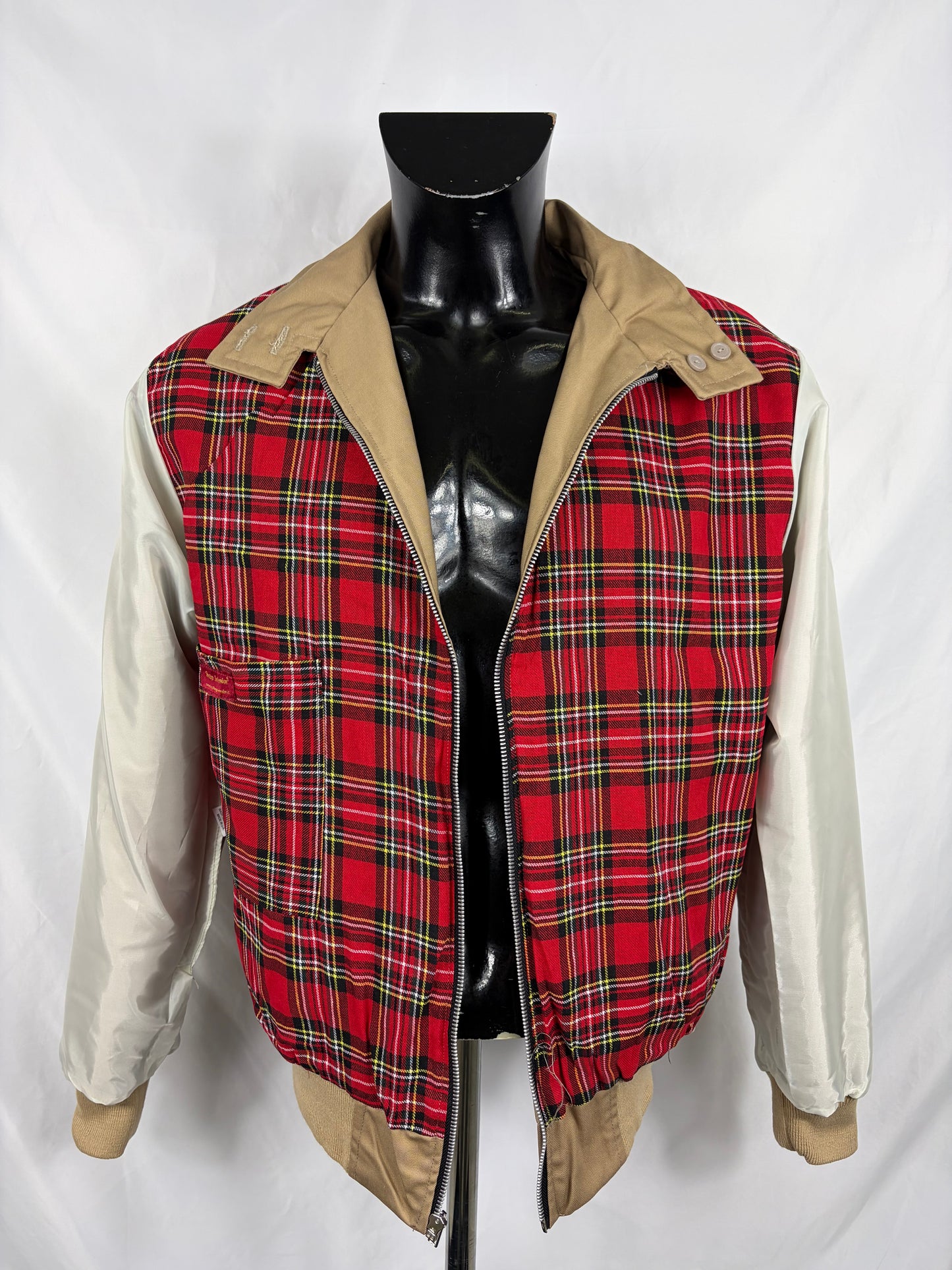 Giacca Harrington beige da uomo in cotone Made in England - Man Beige Harrington Jacket - Shop In London