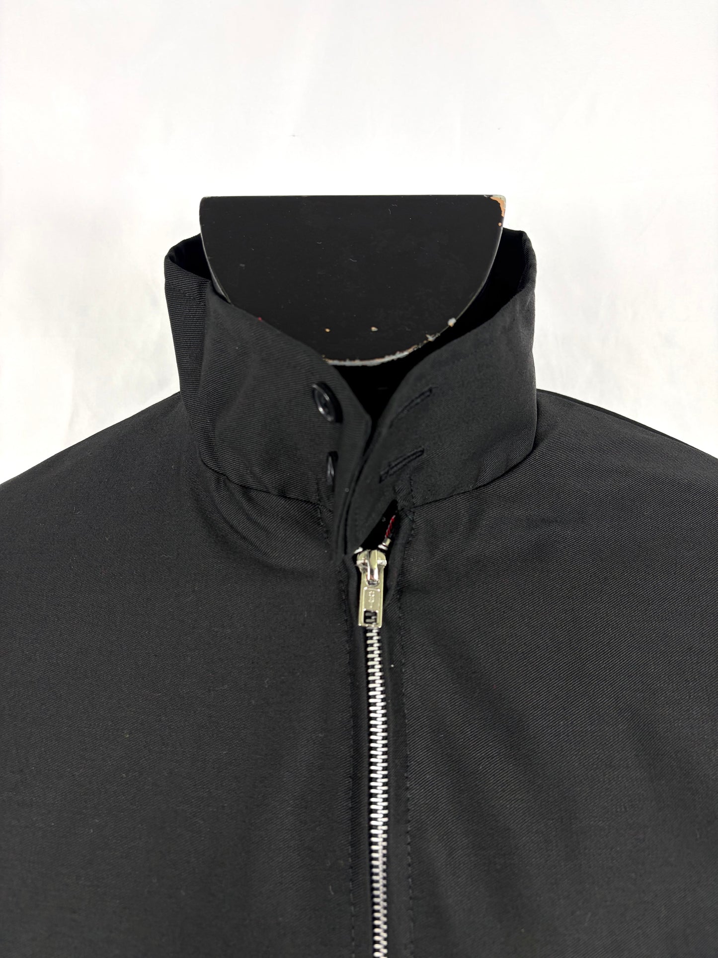 Giacca Harrington nera da uomo in cotone Made in England - Man Black Harrington Jacket - Shop In London