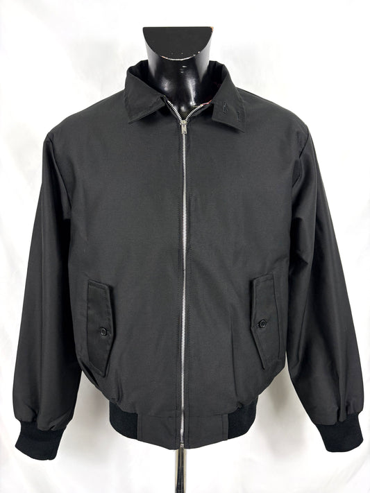 Giacca Harrington nera da uomo in cotone Made in England - Man Black Harrington Jacket - Shop In London