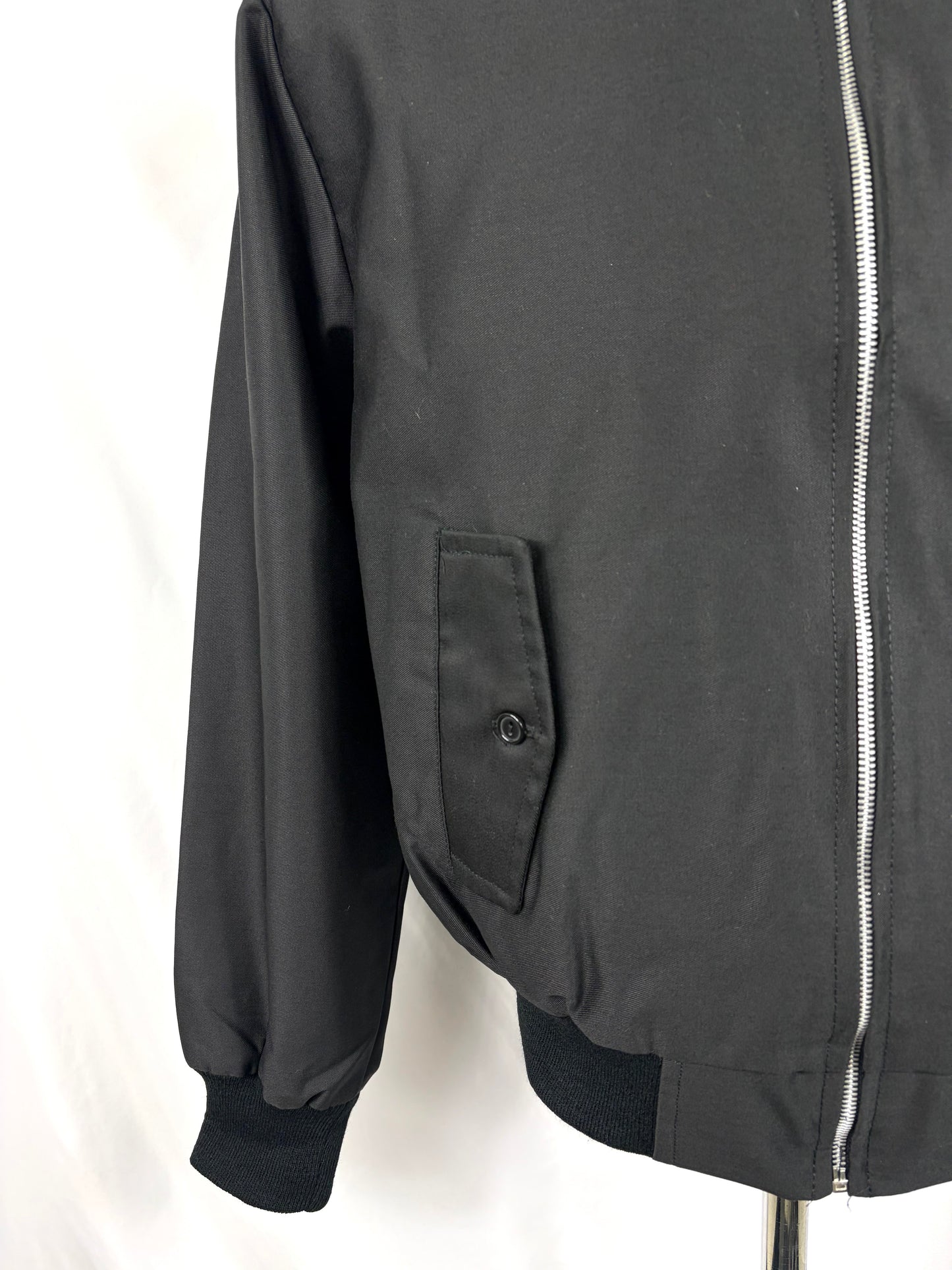 Giacca Harrington nera da uomo in cotone Made in England - Man Black Harrington Jacket - Shop In London