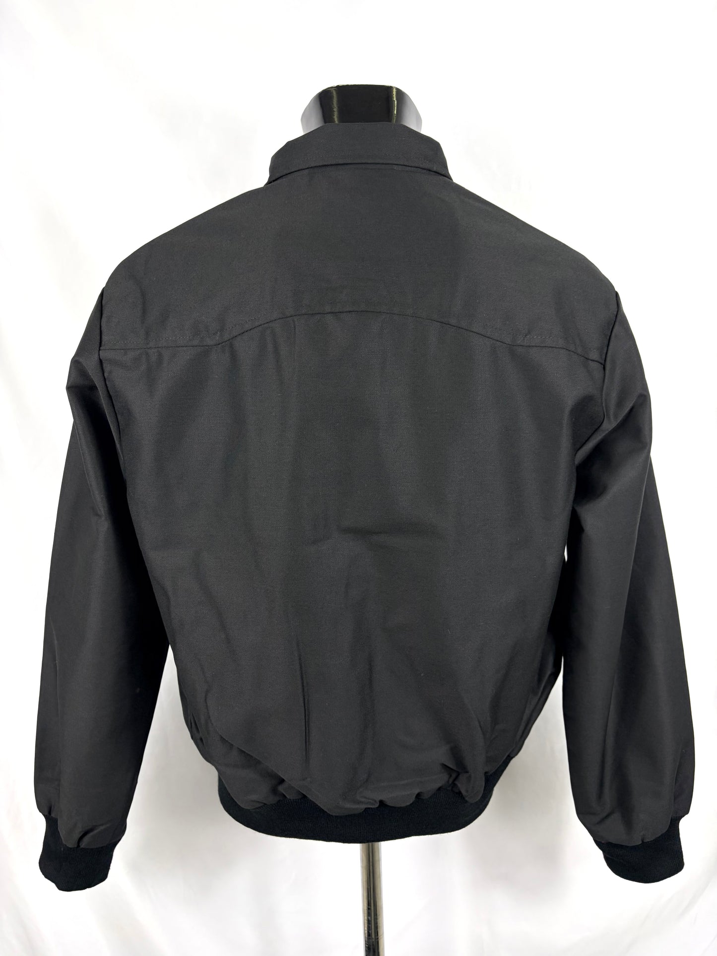 Giacca Harrington nera da uomo in cotone Made in England - Man Black Harrington Jacket - Shop In London