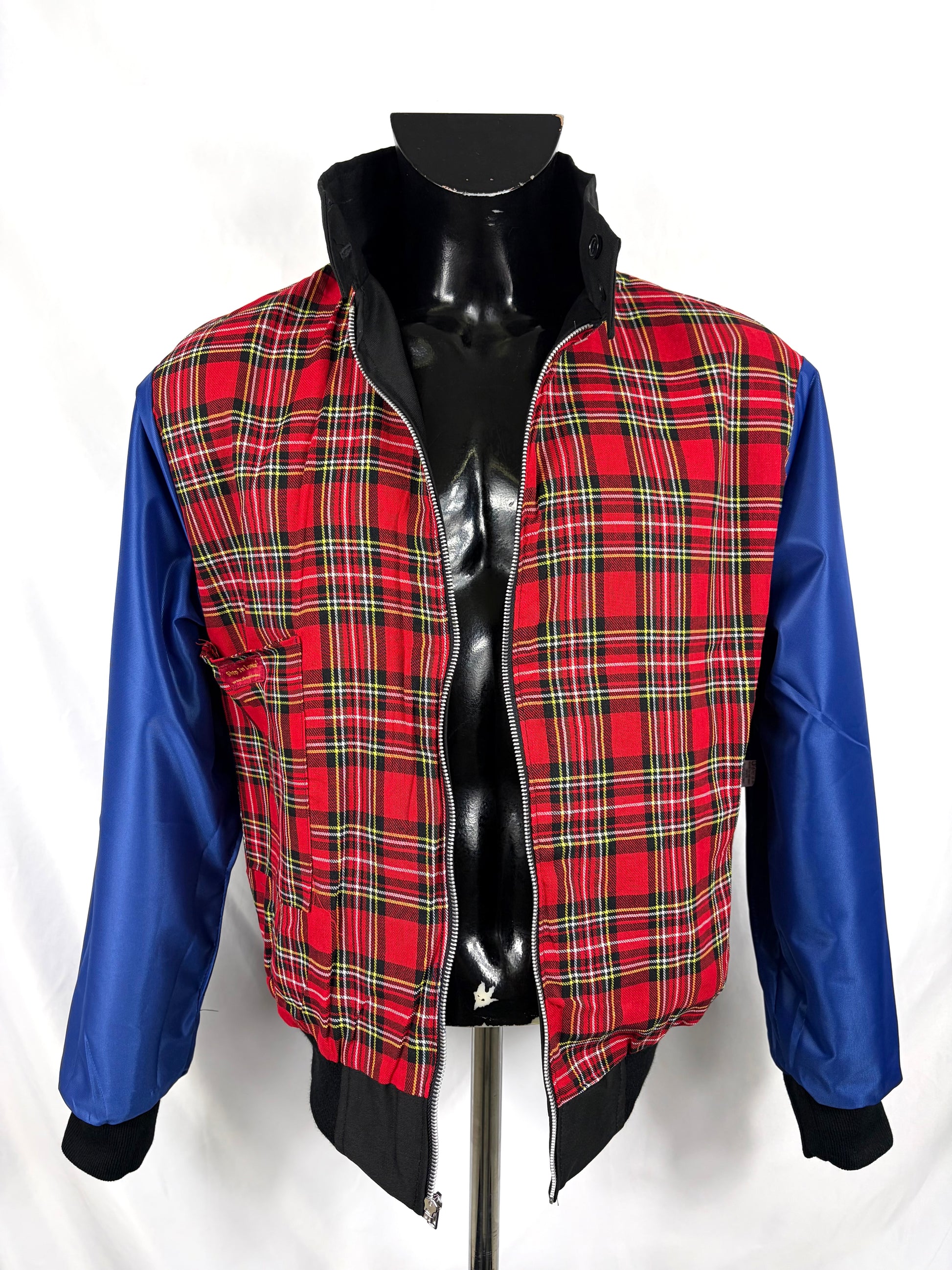 Giacca Harrington nera da uomo in cotone Made in England - Man Black Harrington Jacket - Shop In London