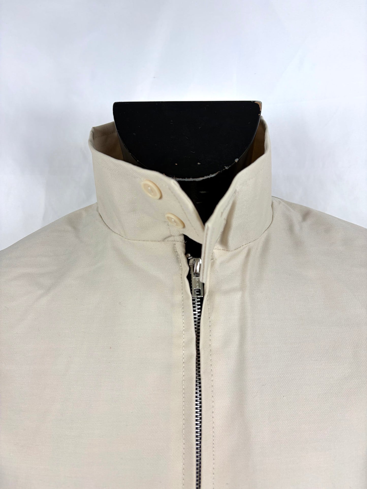 Giacca Harrington panna da uomo in cotone Made in England - Man Light Cream Harrington Jacket - Shop In London
