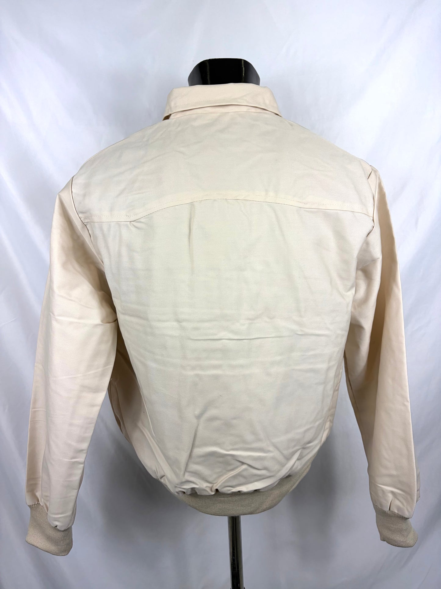 Giacca Harrington panna da uomo in cotone Made in England - Man Light Cream Harrington Jacket - Shop In London