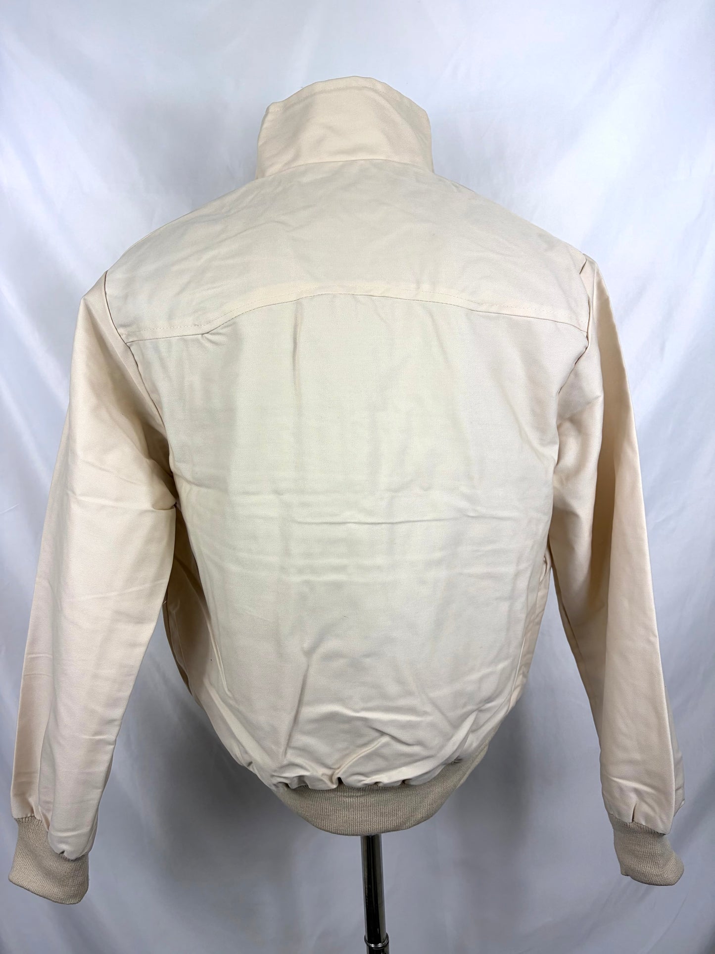 Giacca Harrington panna da uomo in cotone Made in England - Man Light Cream Harrington Jacket - Shop In London