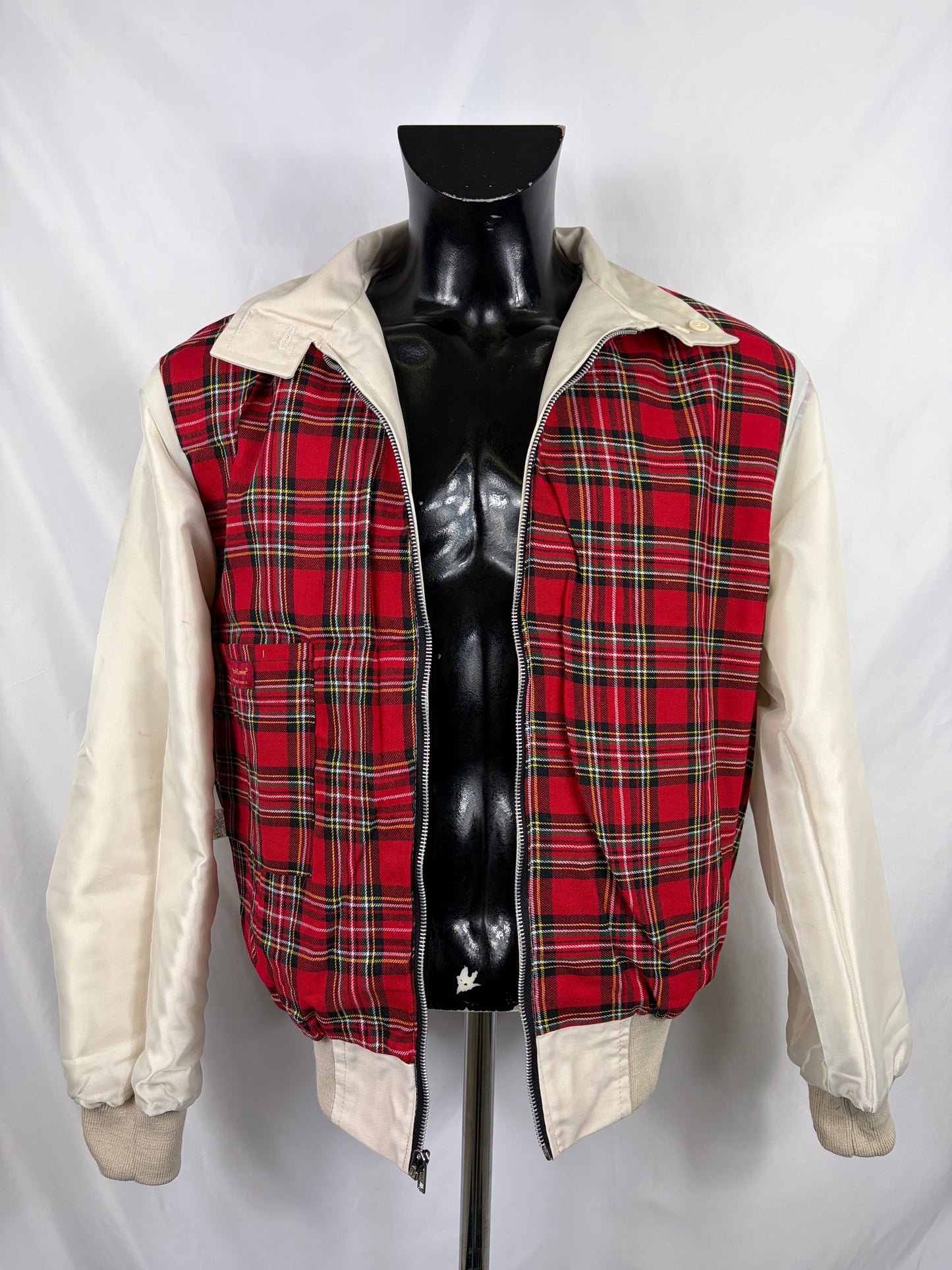 Giacca Harrington panna da uomo in cotone Made in England - Man Light Cream Harrington Jacket - Shop In London