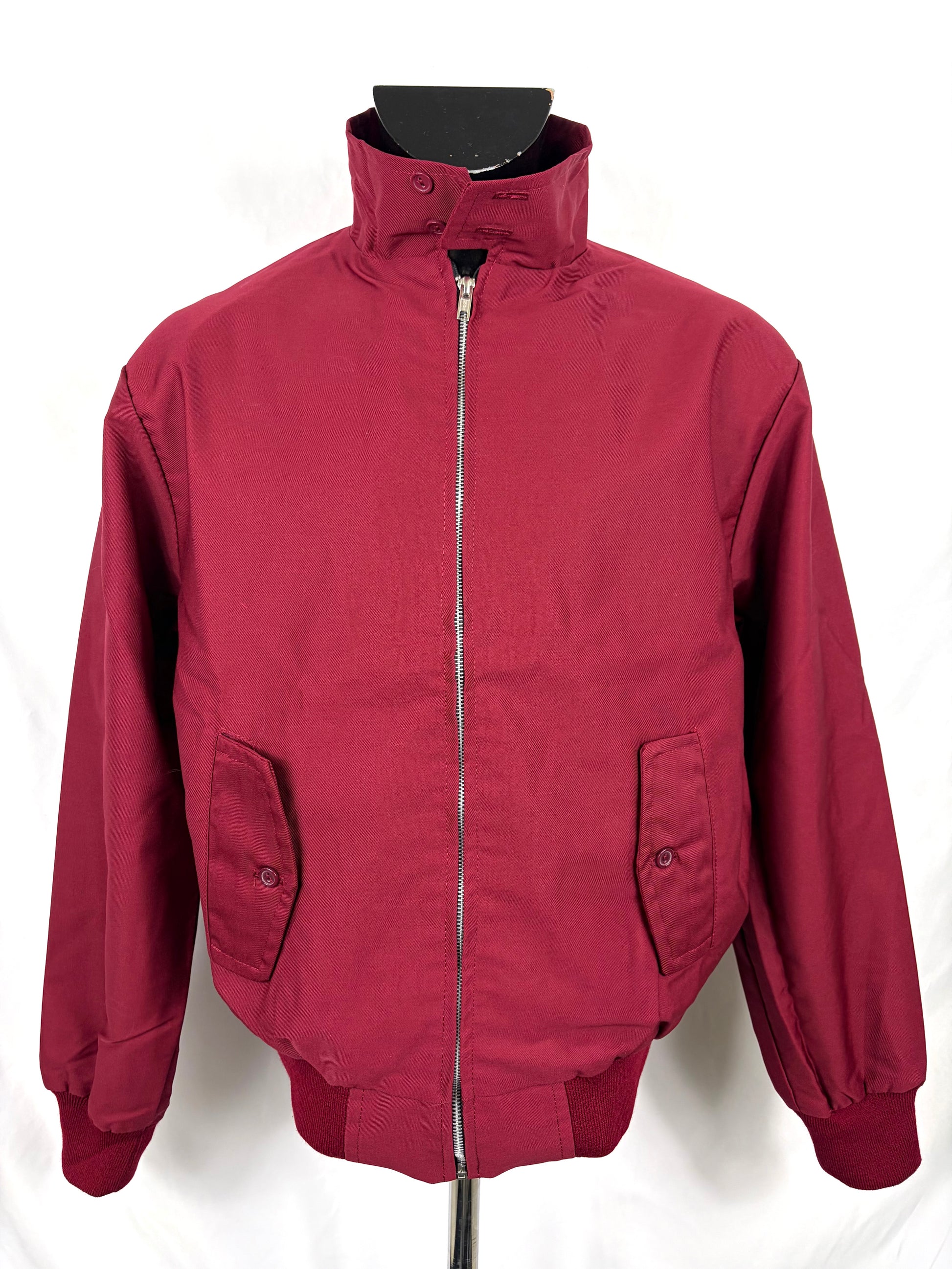 Giacca Harrington Bordeaux da uomo in cotone  Made in England - Man Wine Harrington Jacket - Shop In London