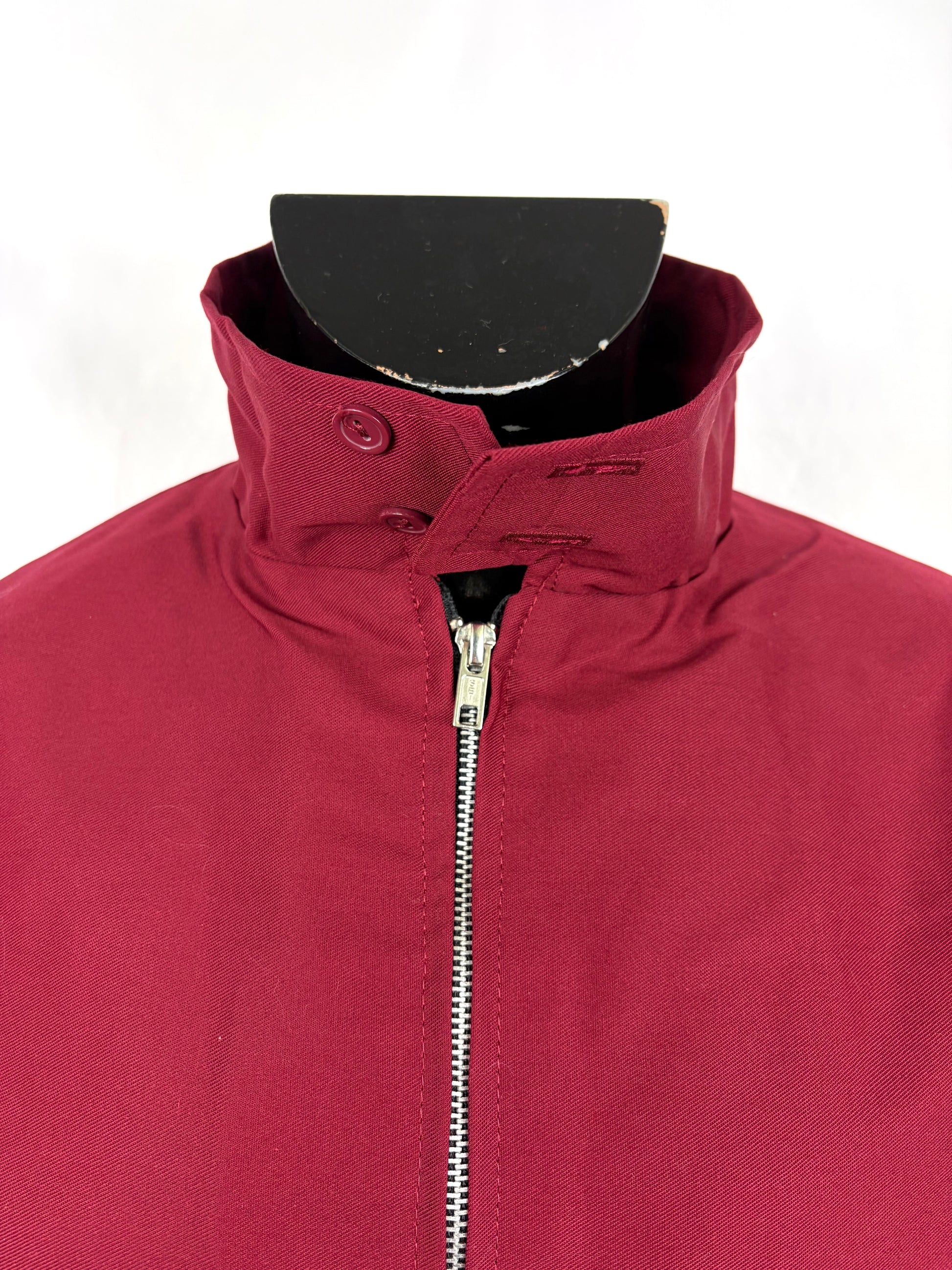 Giacca Harrington Bordeaux da uomo in cotone  Made in England - Man Wine Harrington Jacket - Shop In London