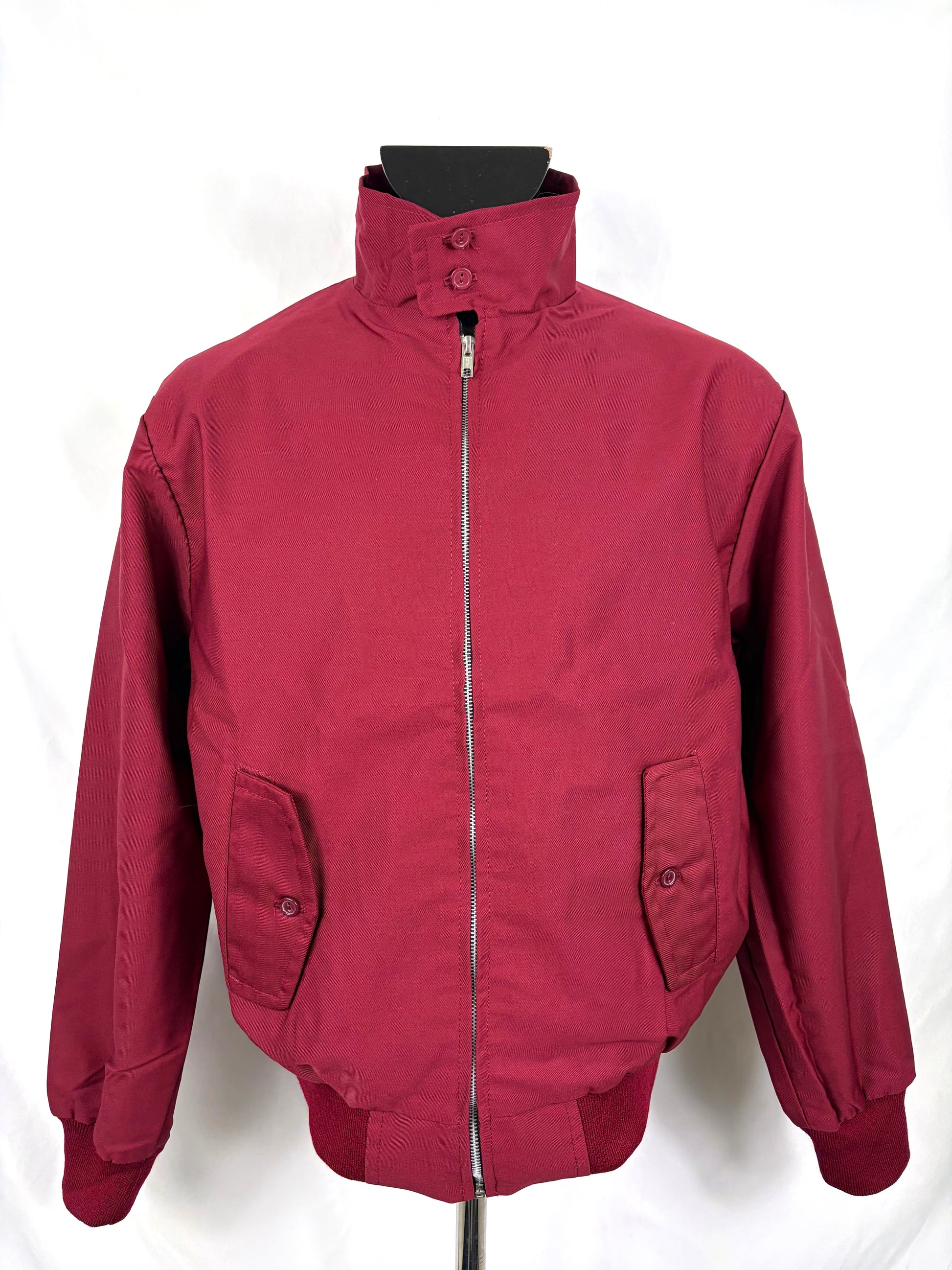 Giacca Harrington Bordeaux da uomo in cotone  Made in England - Man Wine Harrington Jacket - Shop In London