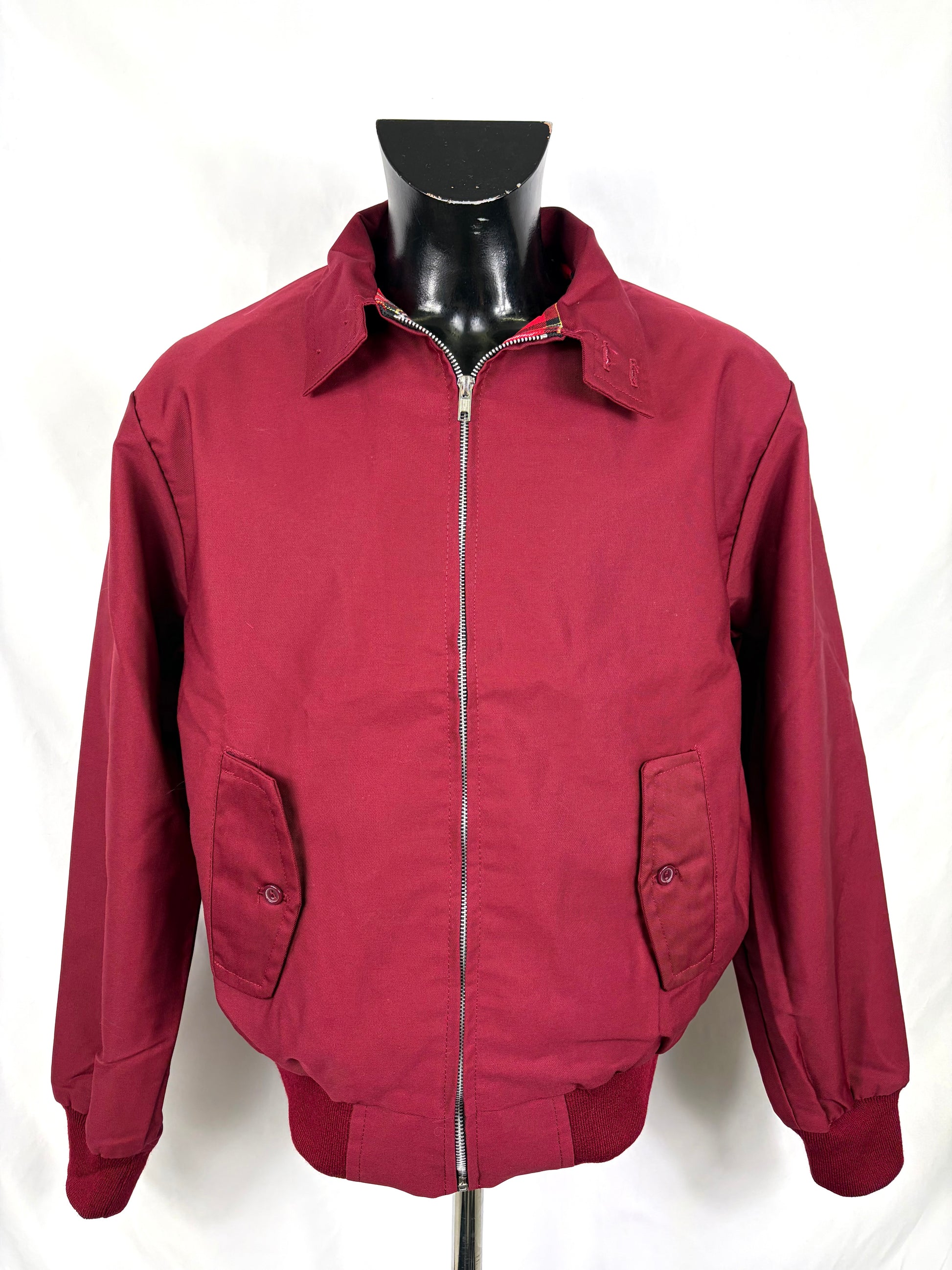 Giacca Harrington Bordeaux da uomo in cotone  Made in England - Man Wine Harrington Jacket - Shop In London