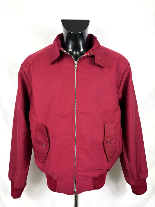 Giacca Harrington Bordeaux da uomo in cotone  Made in England - Man Wine Harrington Jacket - Shop In London