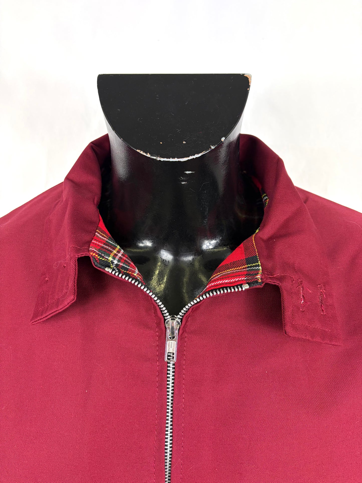 Giacca Harrington Bordeaux da uomo in cotone  Made in England - Man Wine Harrington Jacket - Shop In London
