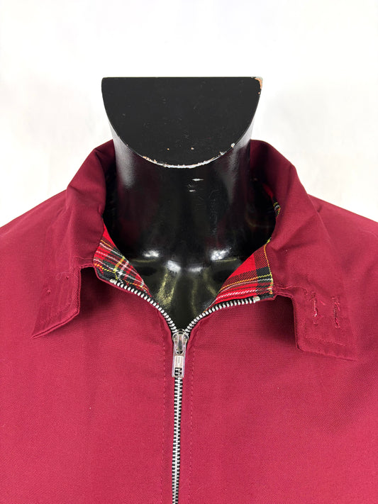 Giacca Harrington Bordeaux da uomo in cotone  Made in England - Man Wine Harrington Jacket - Shop In London