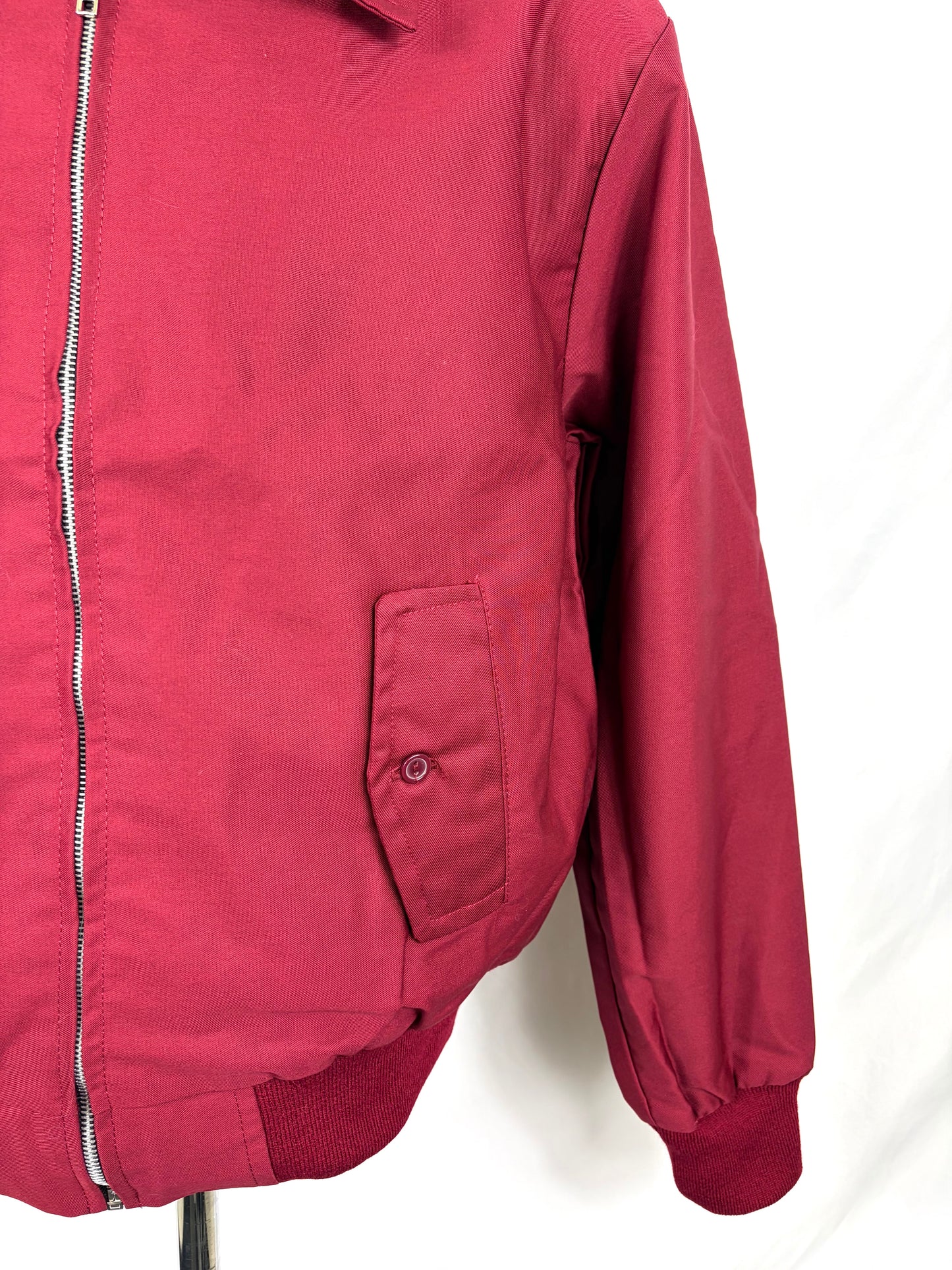 Giacca Harrington Bordeaux da uomo in cotone  Made in England - Man Wine Harrington Jacket - Shop In London
