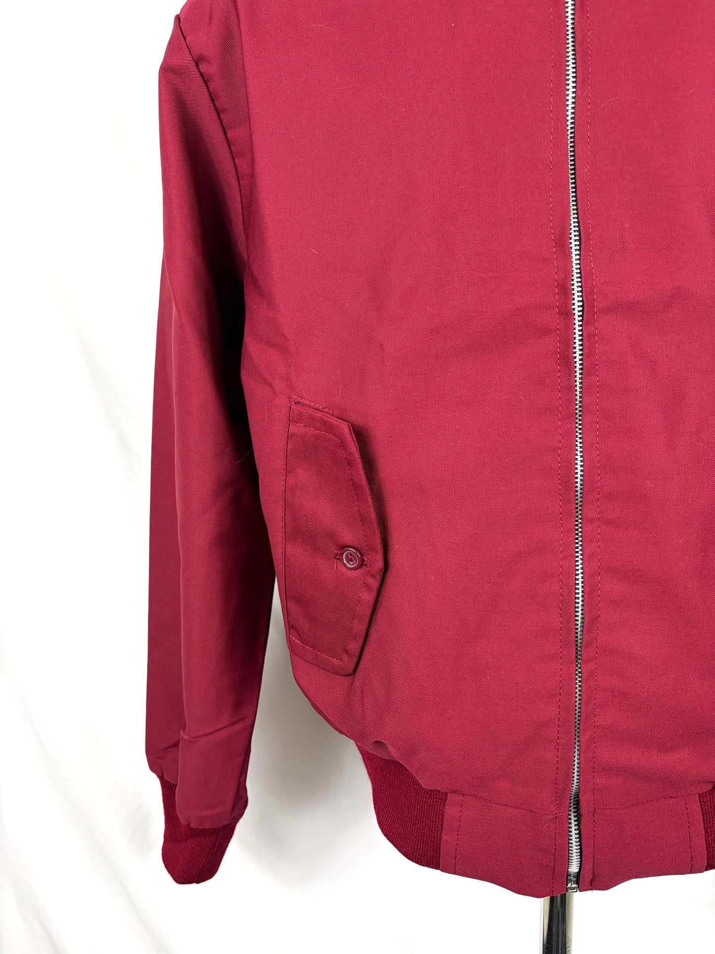 Giacca Harrington Bordeaux da uomo in cotone  Made in England - Man Wine Harrington Jacket - Shop In London