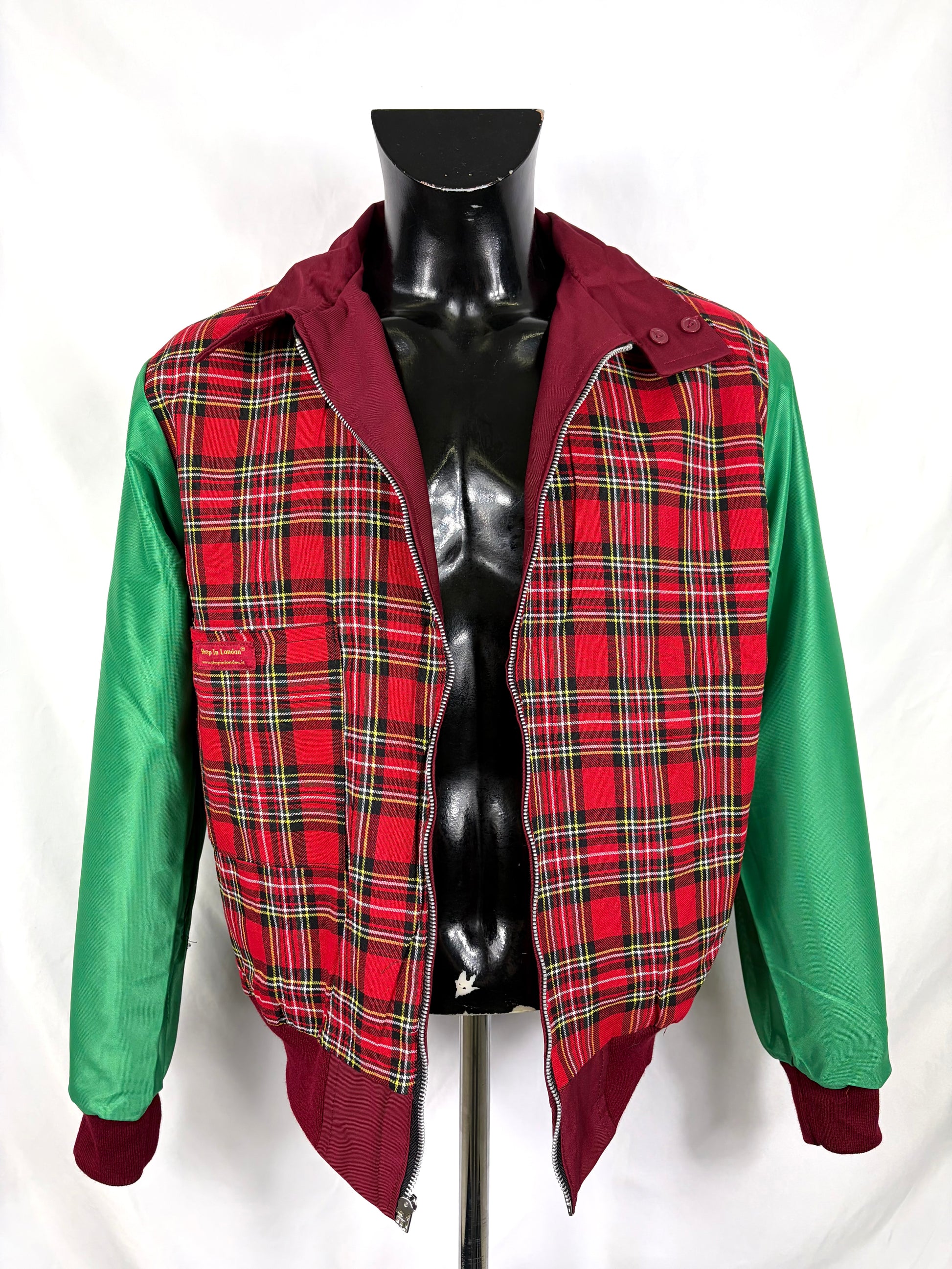 Giacca Harrington Bordeaux da uomo in cotone  Made in England - Man Wine Harrington Jacket - Shop In London