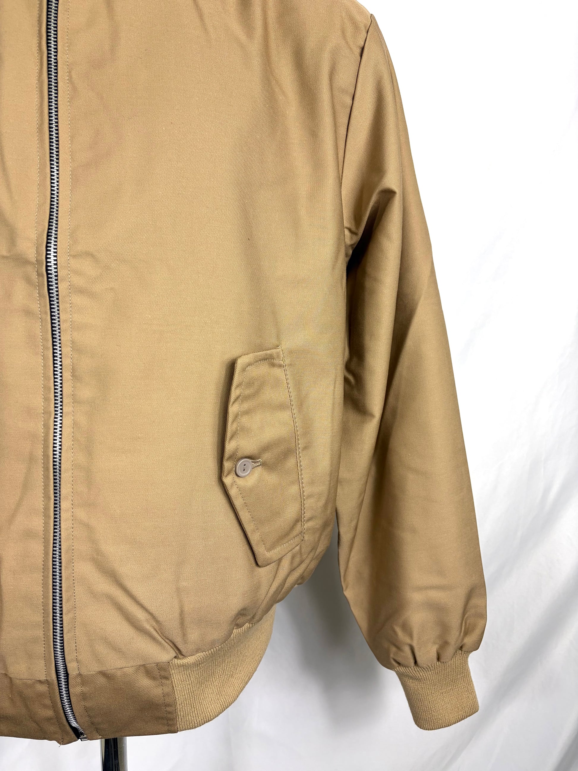 Giacca Harrington beige da uomo in cotone Made in England - Man Beige Harrington Jacket - Shop In London