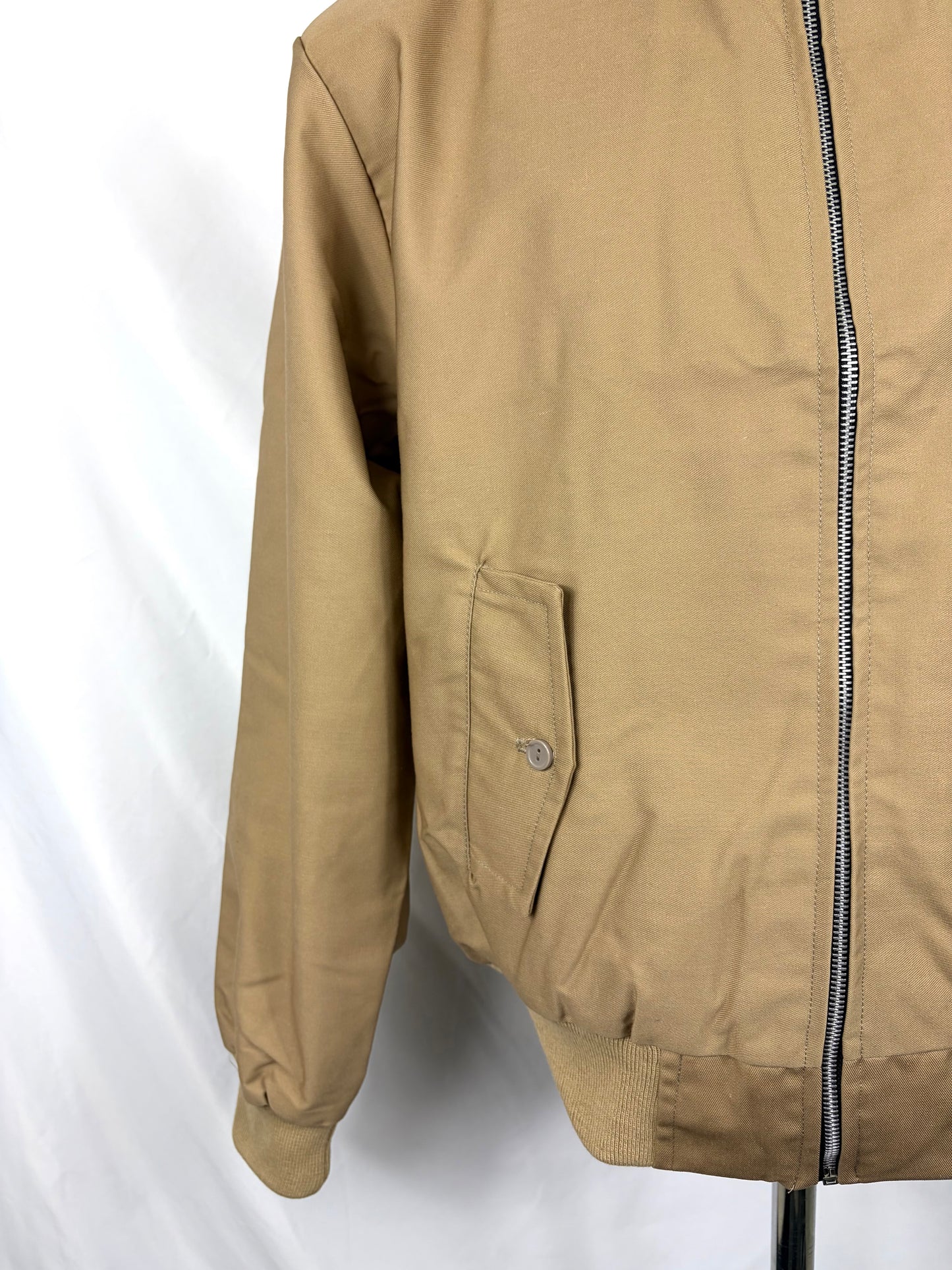 Giacca Harrington beige da uomo in cotone Made in England - Man Beige Harrington Jacket - Shop In London