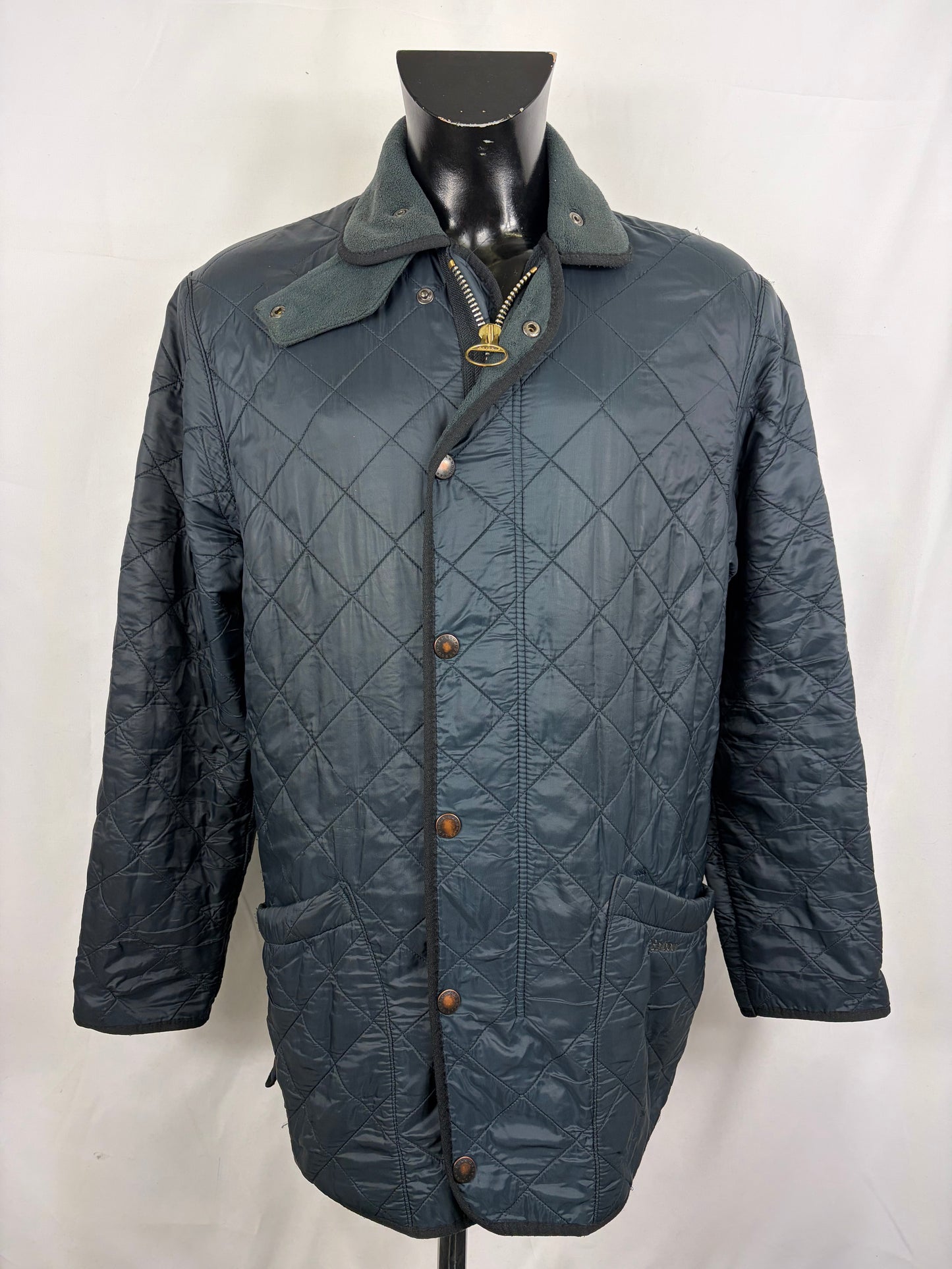 Giacca a vento vintage Barbour Blu Medium - Man Quilted Duracotton Navy Jacket Size Medium - Shop In London