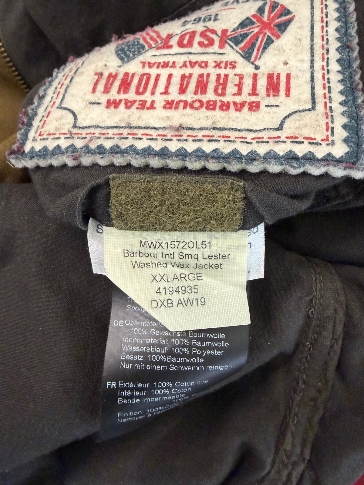 Giacca Barbour International Lester Washed XXL- Olive International Mc Queen lester washed jacket size XXL