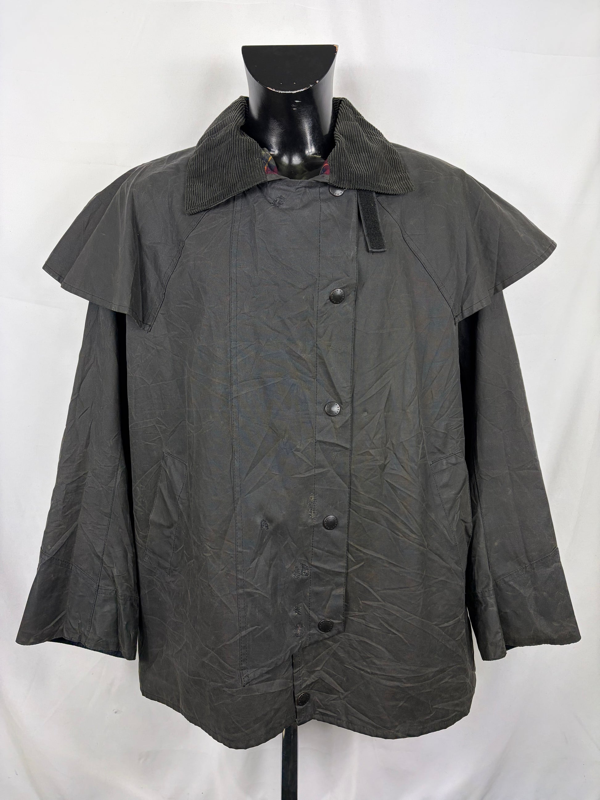 RARO Barbour Backhouse Nero C44/112cm Riding short Black Wax Jacket Size XLarge - Shop In London