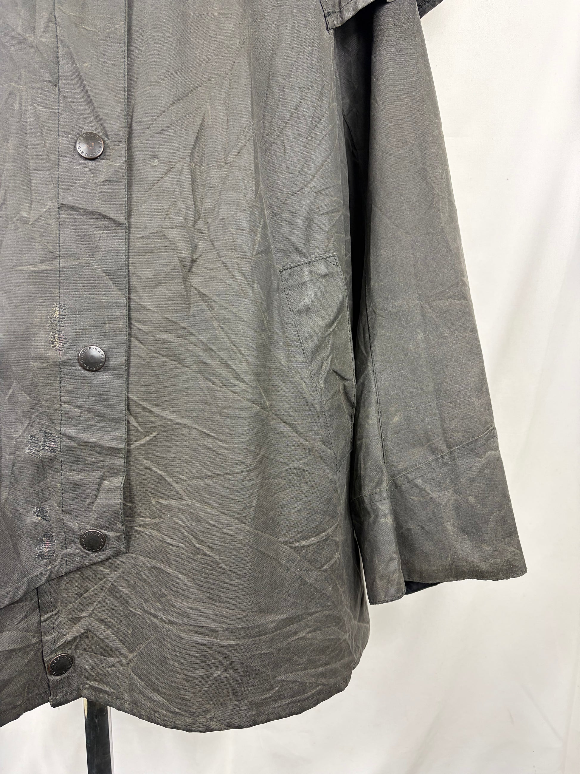 RARO Barbour Backhouse Nero C44/112cm Riding short Black Wax Jacket Size XLarge - Shop In London