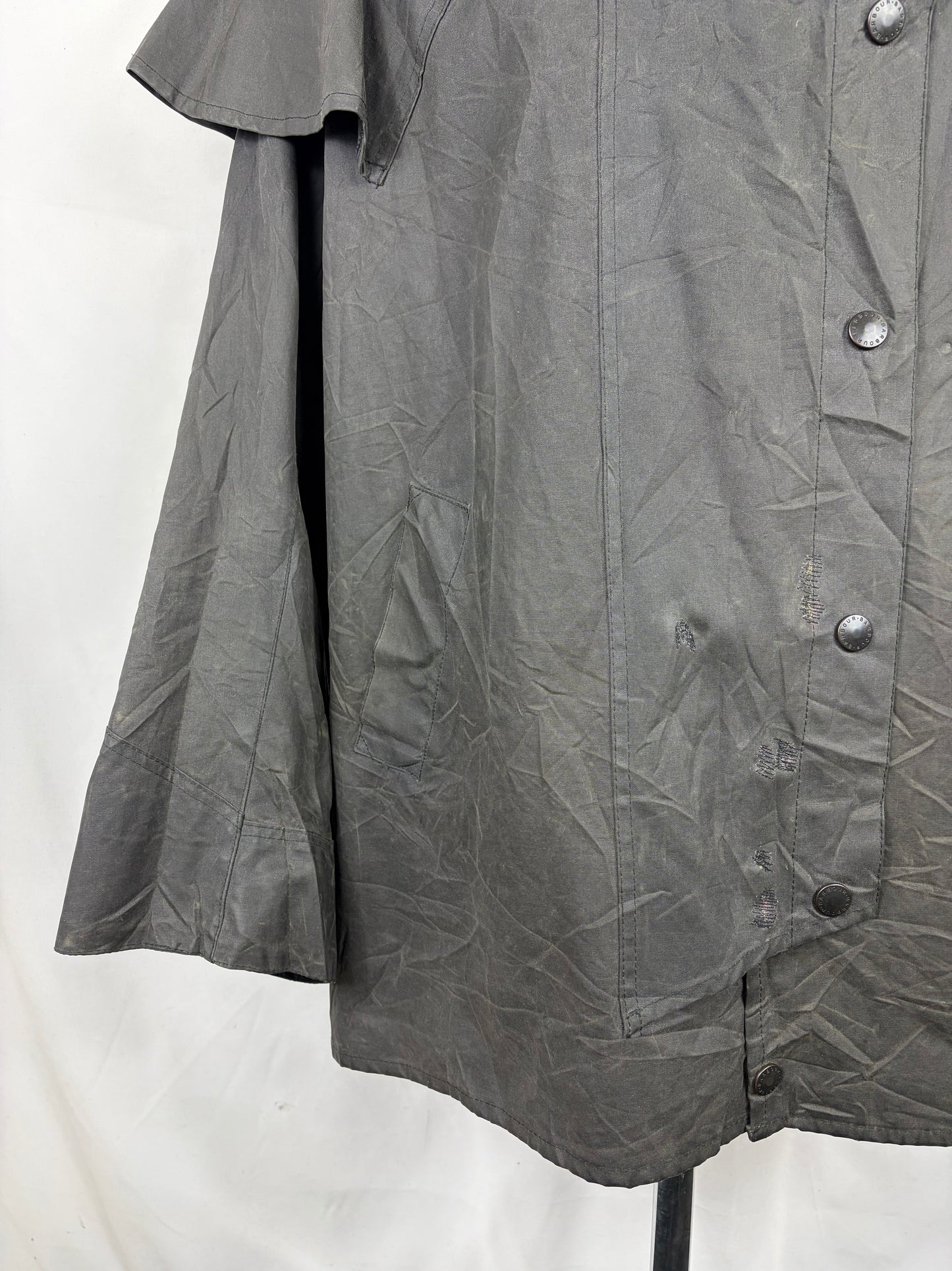 RARO Barbour Backhouse Nero C44/112cm Riding short Black Wax Jacket Size XLarge - Shop In London