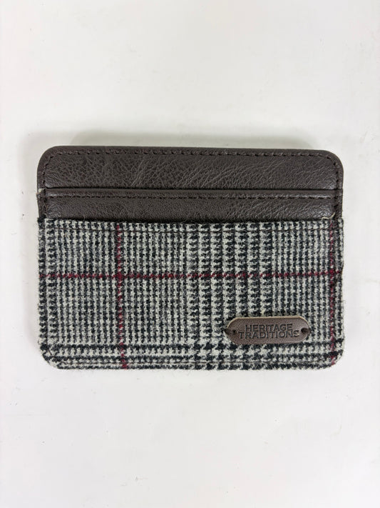 Portacarte inglese in tweed grigio