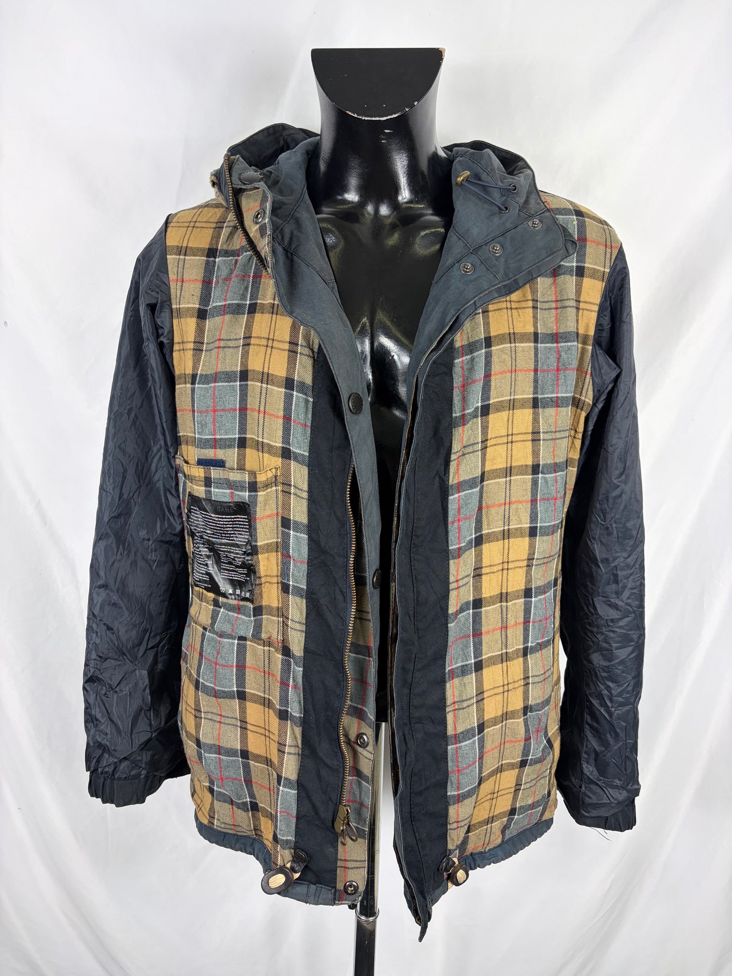 Giacca Barbour da uomo con cappuccio blu Large - Man Millom navy wax jacket size Large