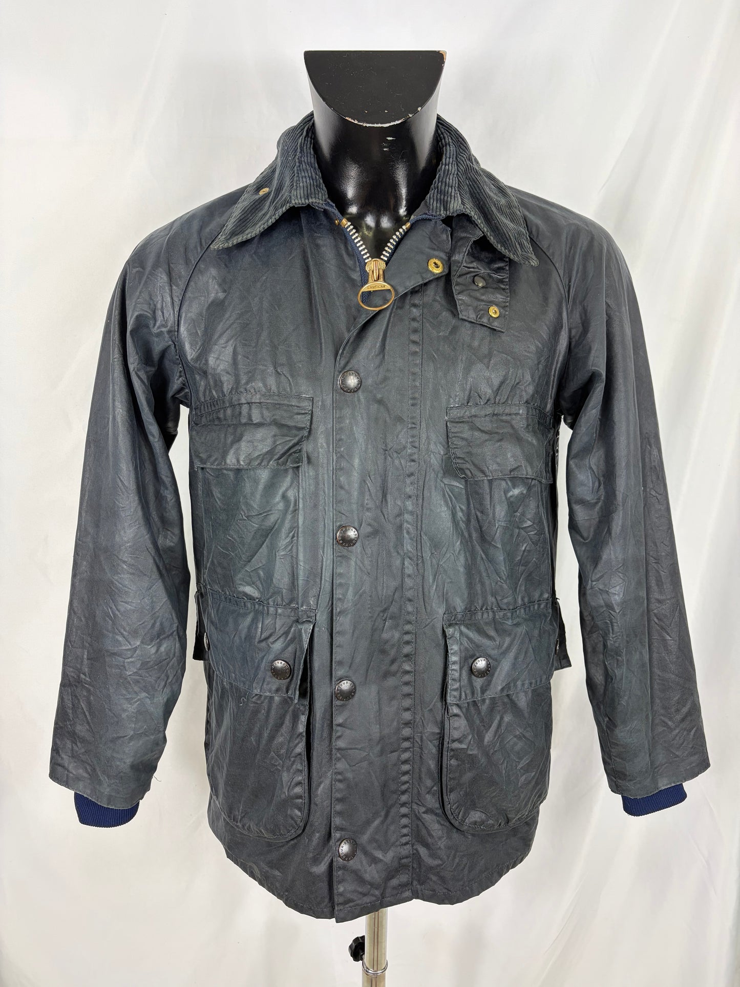 RARO Barbour Bedale 4 tasche C32/81 CM Man Navy vintage Bedale Jacket XXSmall 4 pockets C32