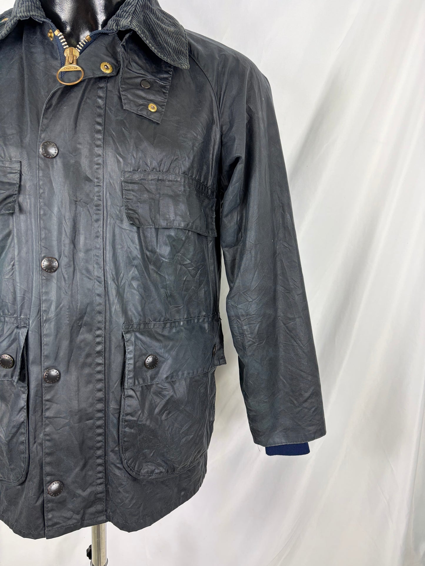 RARO Barbour Bedale 4 tasche C32/81 CM Man Navy vintage Bedale Jacket XXSmall 4 pockets C32