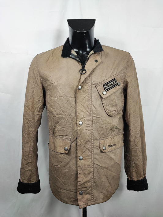 Giacca Barbour International grigio chiaro corta Medium - Man Wax Ouston Light Jacket size M