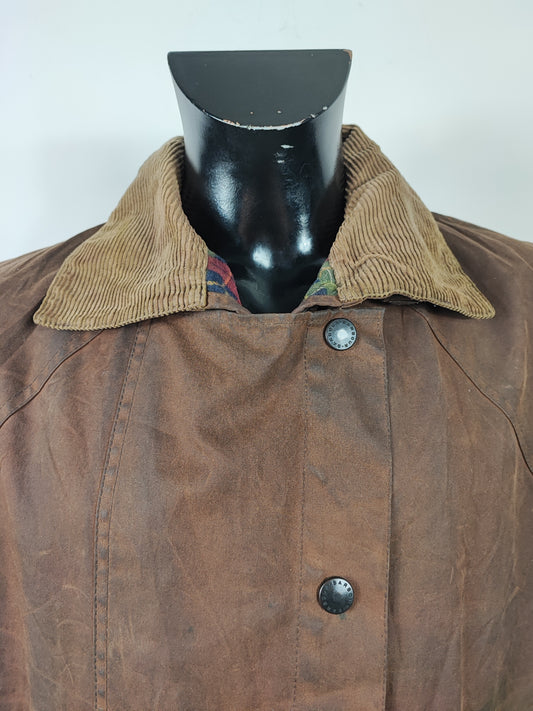 RARO Barbour Backhouse marrone C38/97 cm Riding Brown Wax Jacket Small