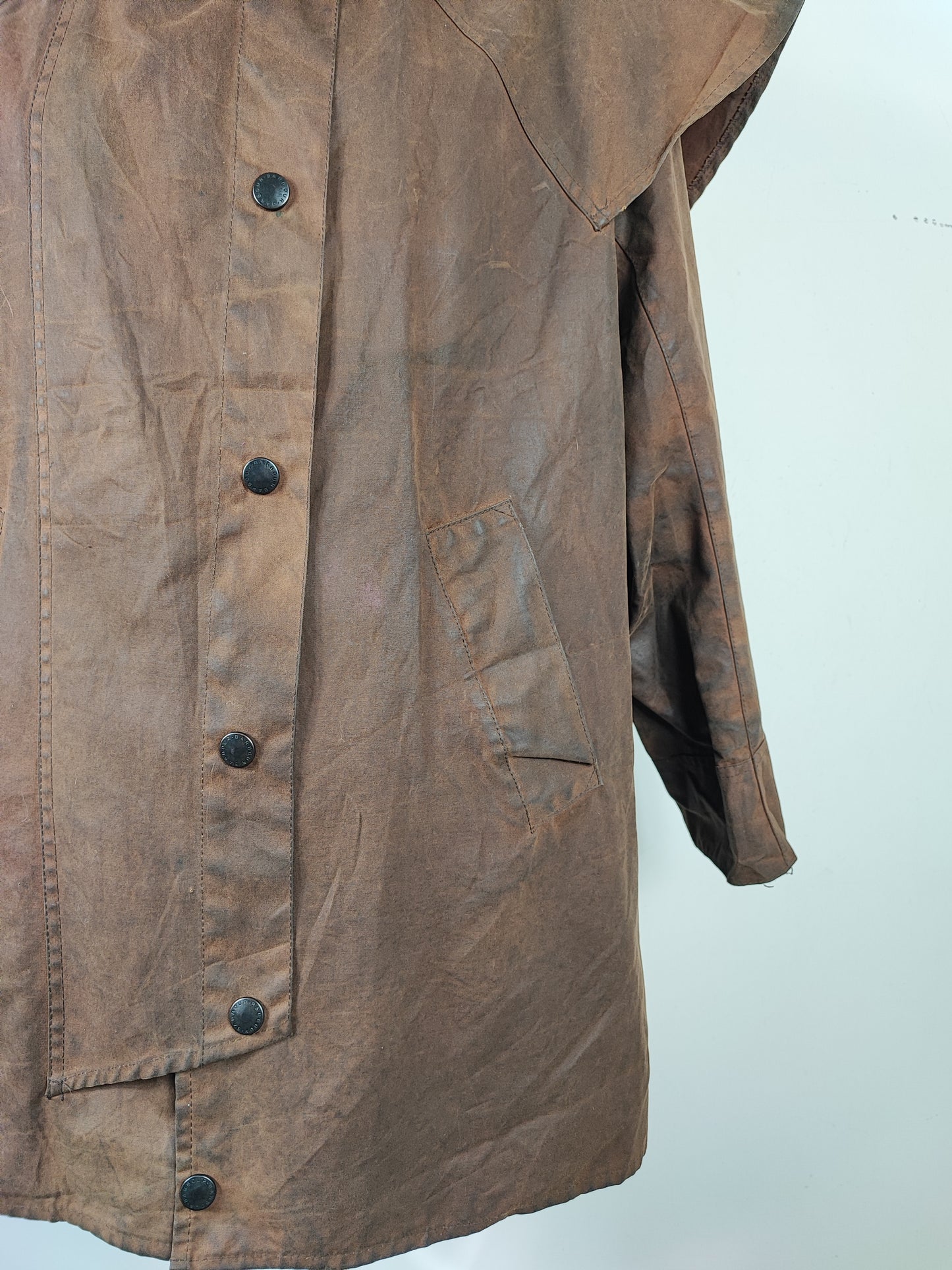 RARO Barbour Backhouse marrone C38/97 cm Riding Brown Wax Jacket Small