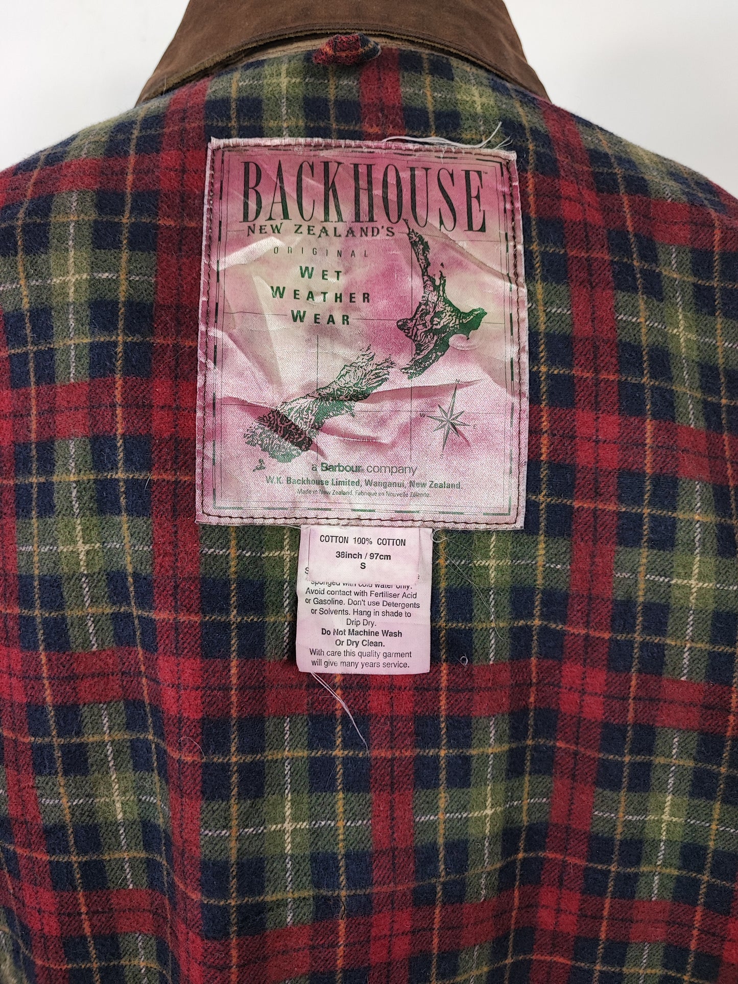 RARO Barbour Backhouse marrone C38/97 cm Riding Brown Wax Jacket Small