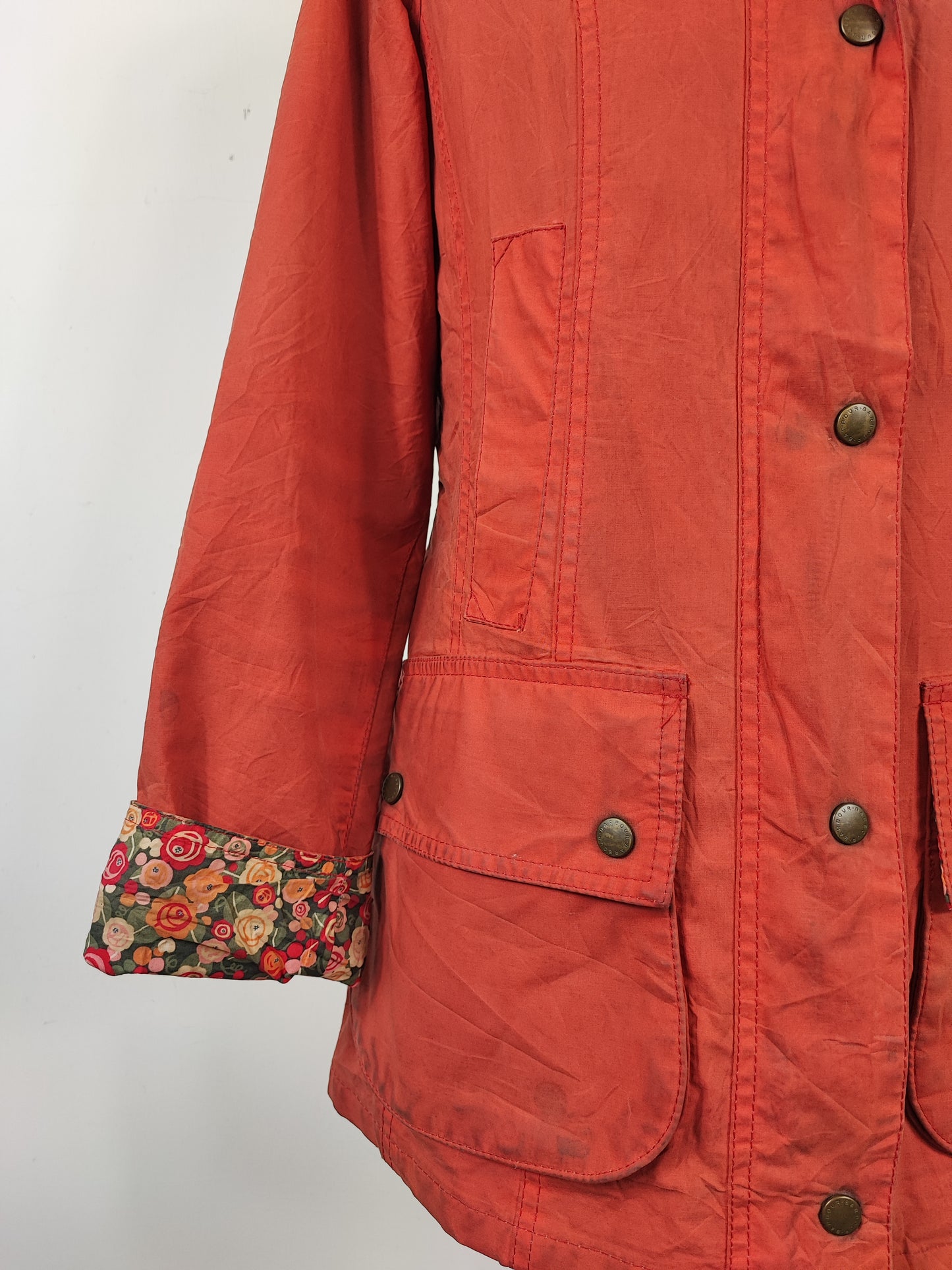 Giacca Barbour da donna Hope Beadnell Arancio Uk8 Xsmall - Lady Wax Hope Orange Beadnell uk8