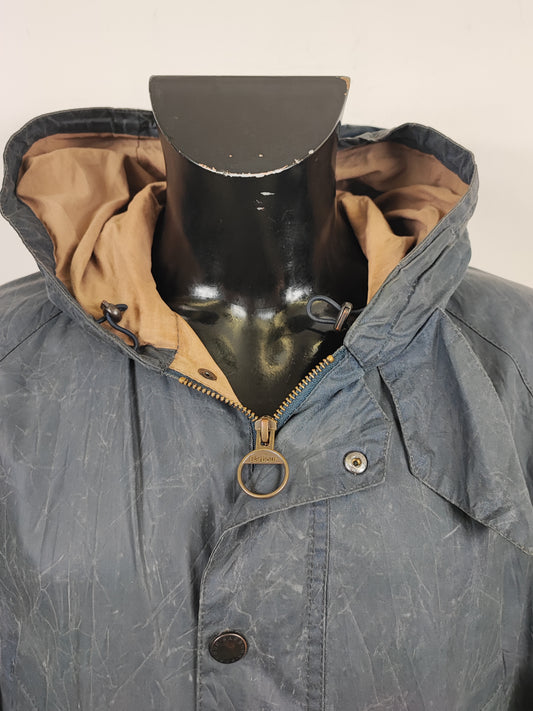 Giacca Barbour Bedale Blu con cappuccio Large -Man Navy Hooded Bedale t Wax Jacket size L