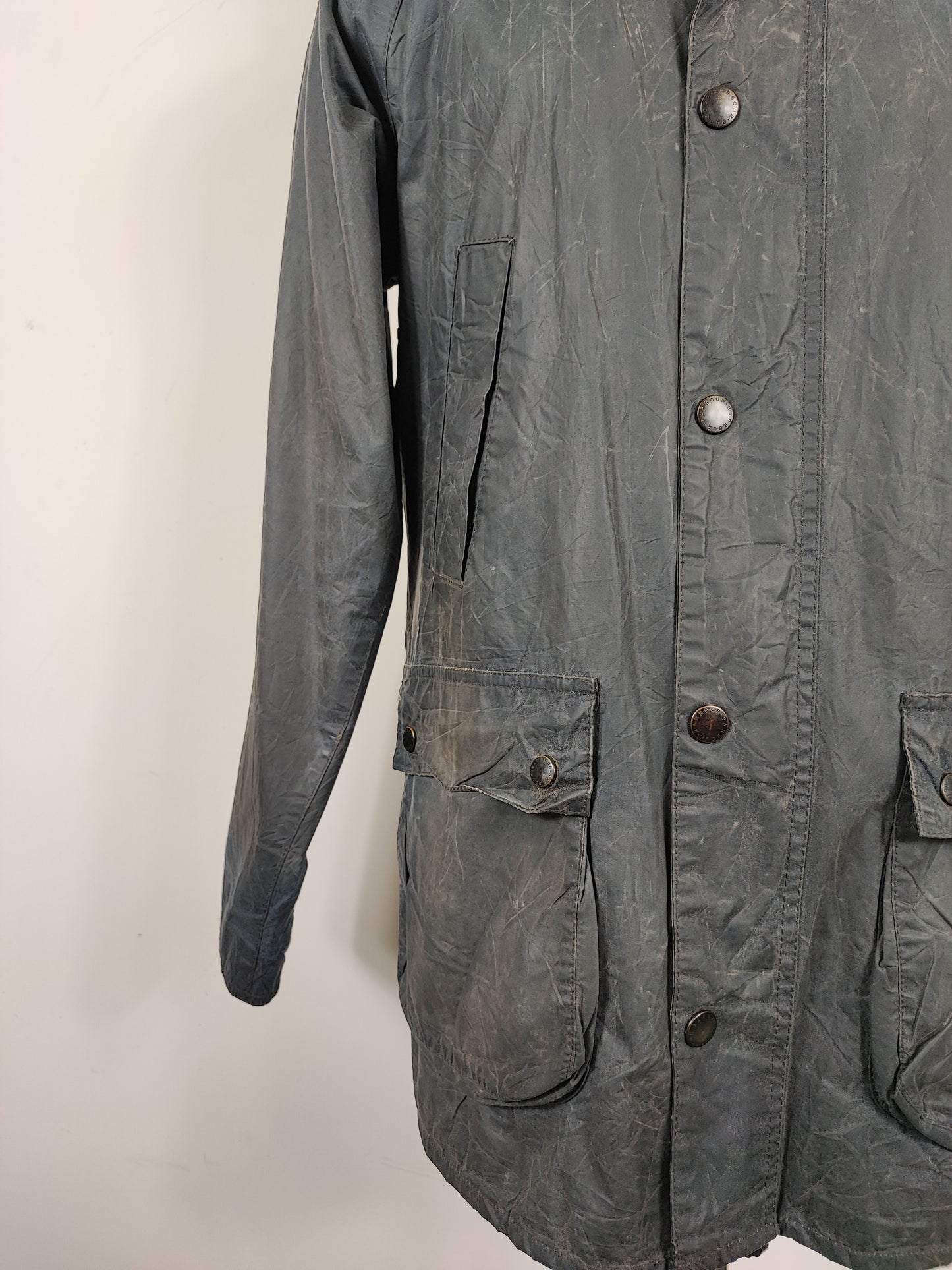 Giacca Barbour Bedale Blu con cappuccio Large -Man Navy Hooded Bedale t Wax Jacket size L