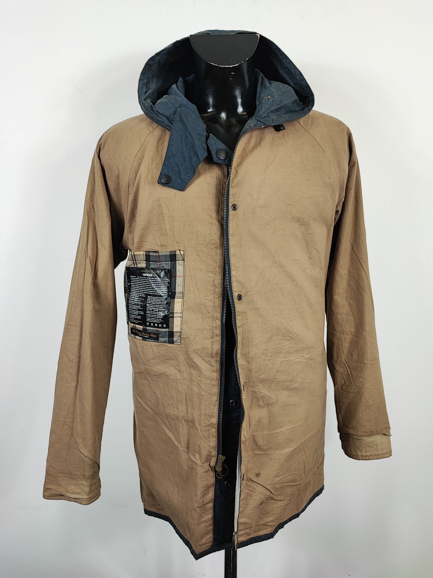 Giacca Barbour Bedale Blu con cappuccio Large -Man Navy Hooded Bedale t Wax Jacket size L