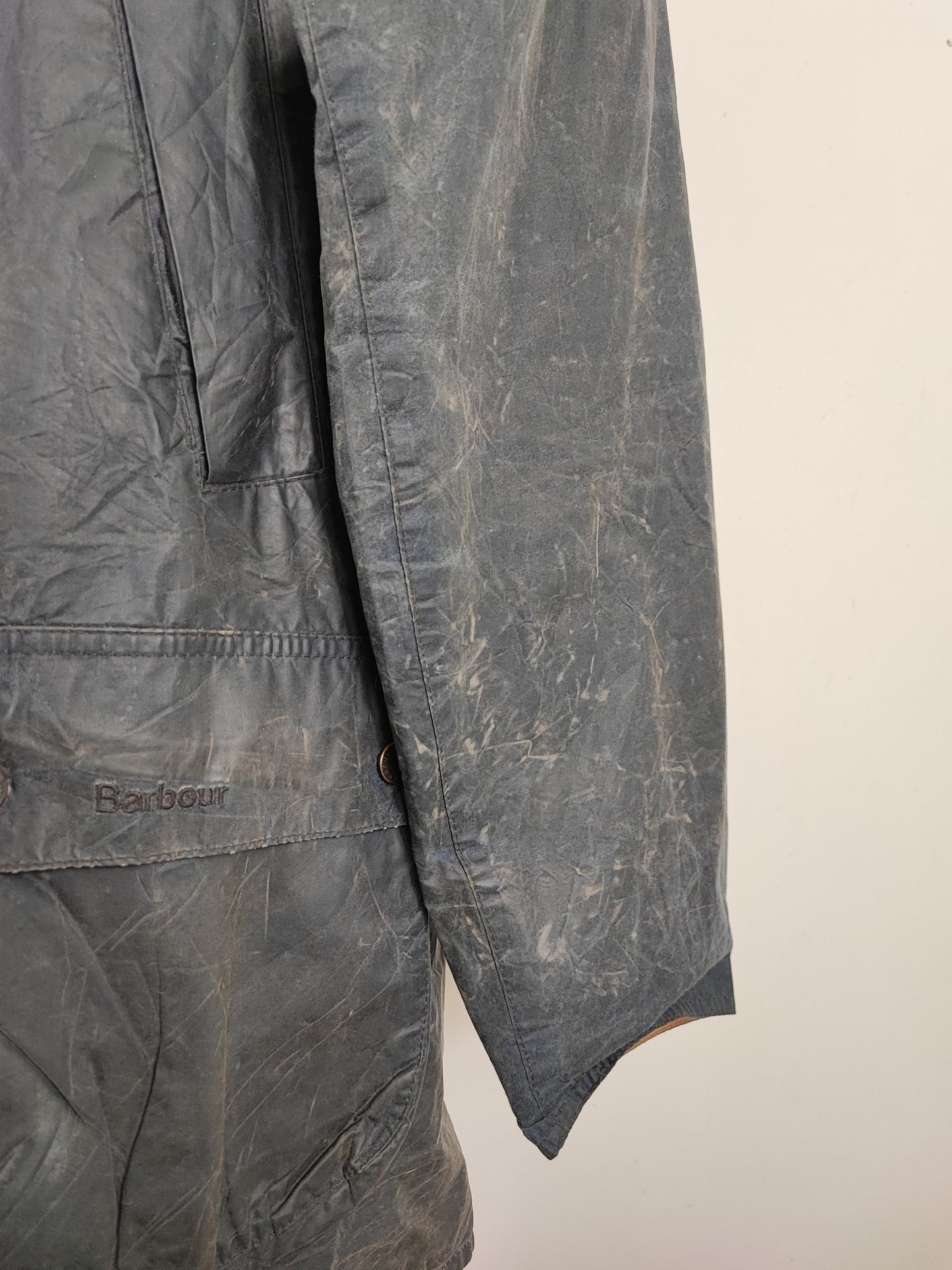 Giacca Barbour Bedale Blu con cappuccio Large -Man Navy Hooded Bedale t Wax Jacket size L