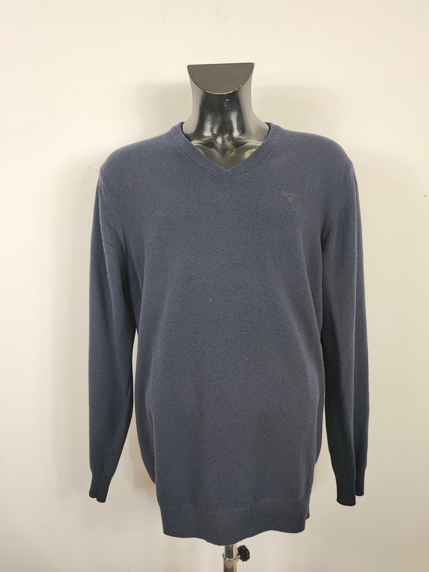 Maglione Barbour Blu large in lana - Lambswool V neck navy size Large