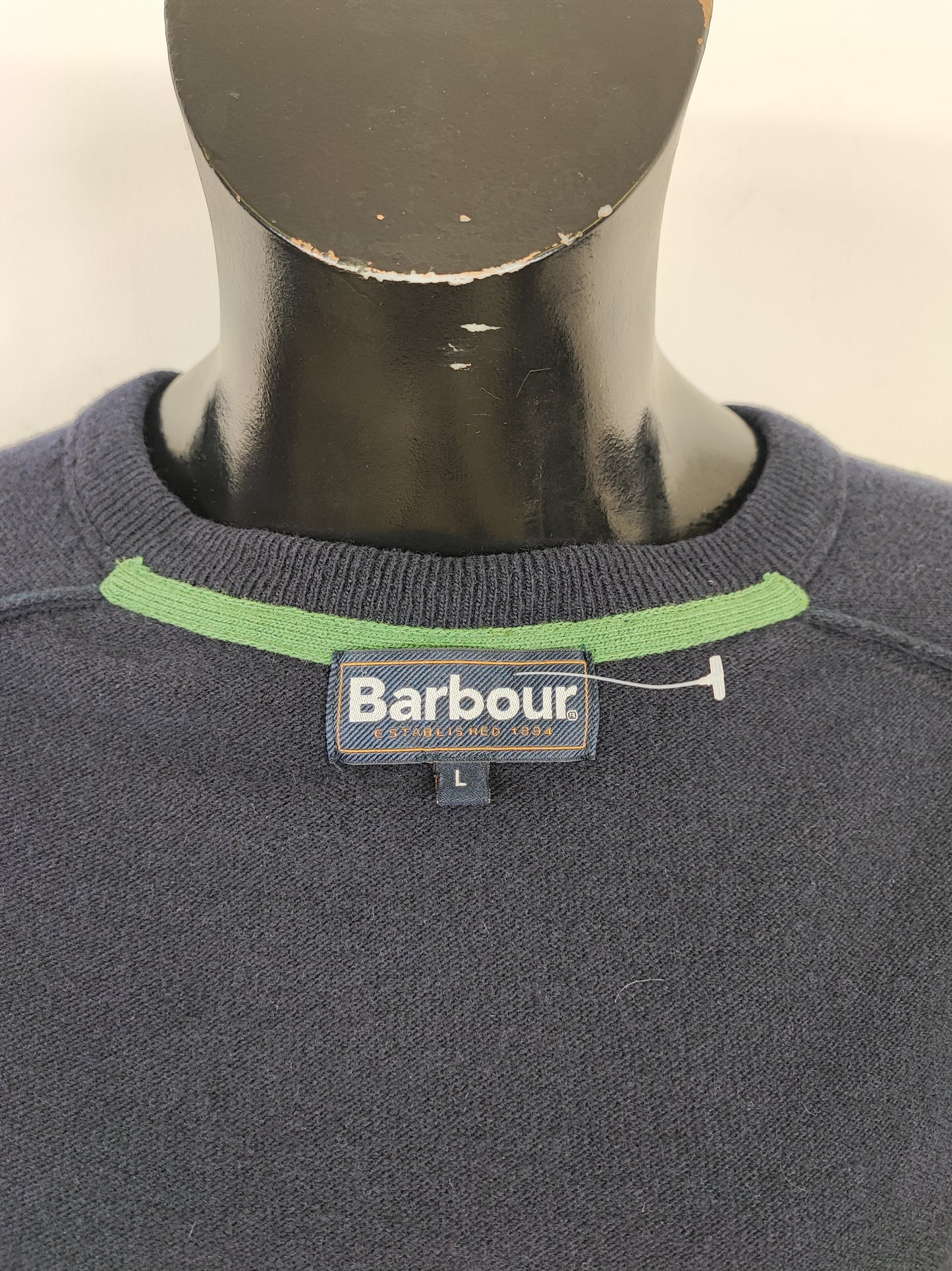 Maglione Barbour Blu large in lana - Lambswool V neck navy size Large