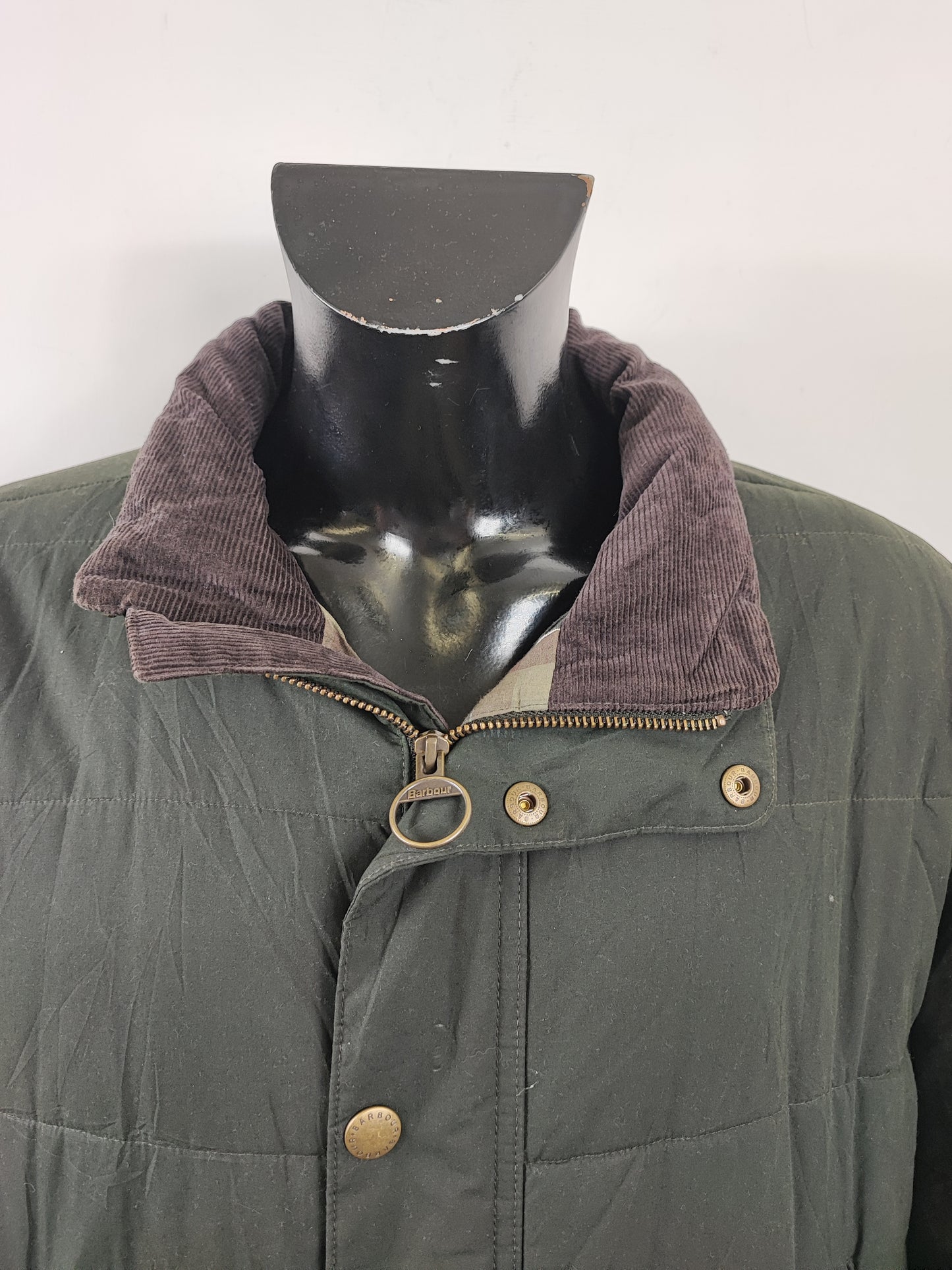 Piumino Barbour Verde XL cerato Hemmingford Jacket - Green Down Wax Jacket with hood size XL