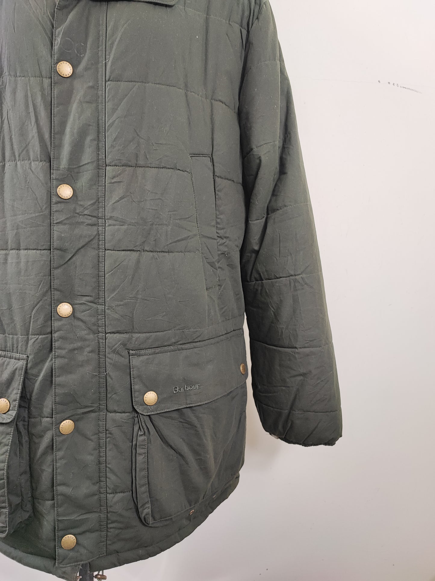 Piumino Barbour Verde XL cerato Hemmingford Jacket - Green Down Wax Jacket with hood size XL