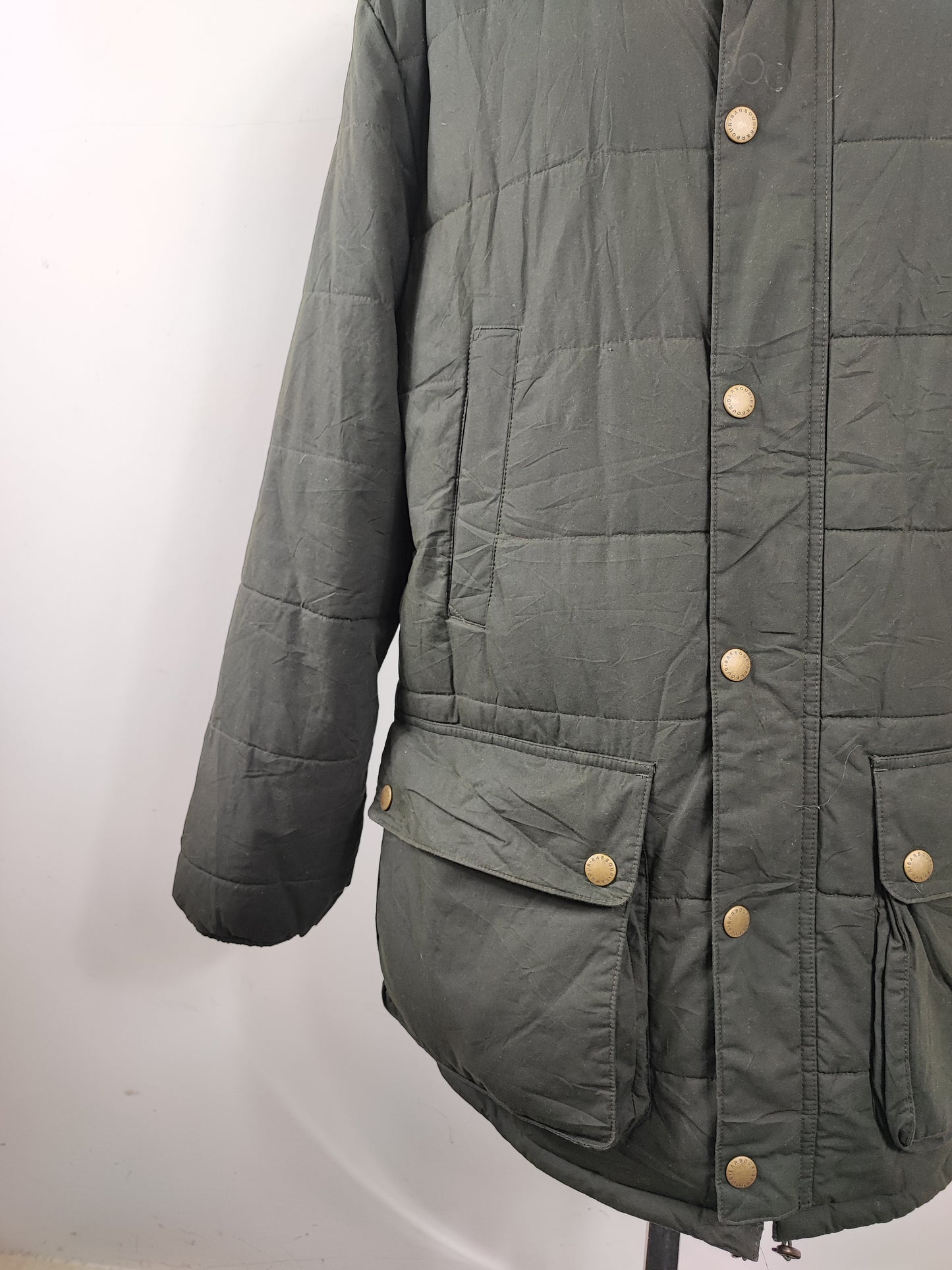 Piumino Barbour Verde XL cerato Hemmingford Jacket - Green Down Wax Jacket with hood size XL